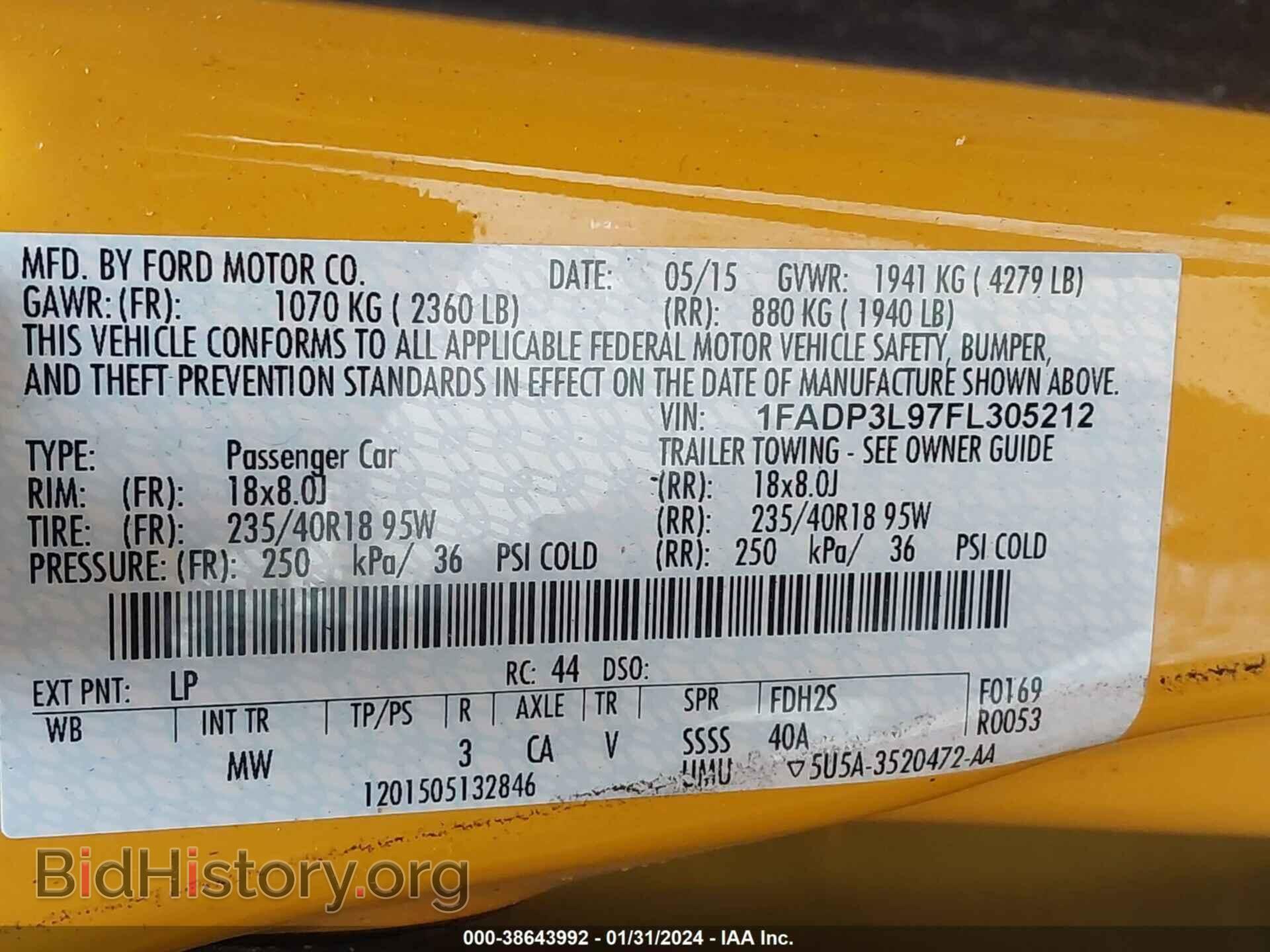 2015 FORD FOCUS ST - VIN: 1FADP3L97FL305212 - Фото 9