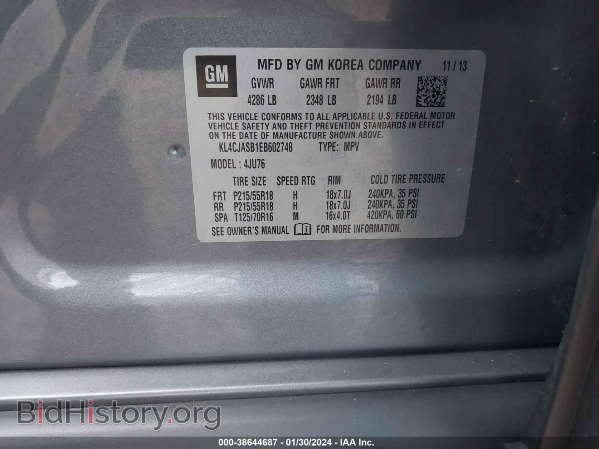 2014 BUICK ENCORE - VIN: KL4CJASB1EB602748 - Photo 9