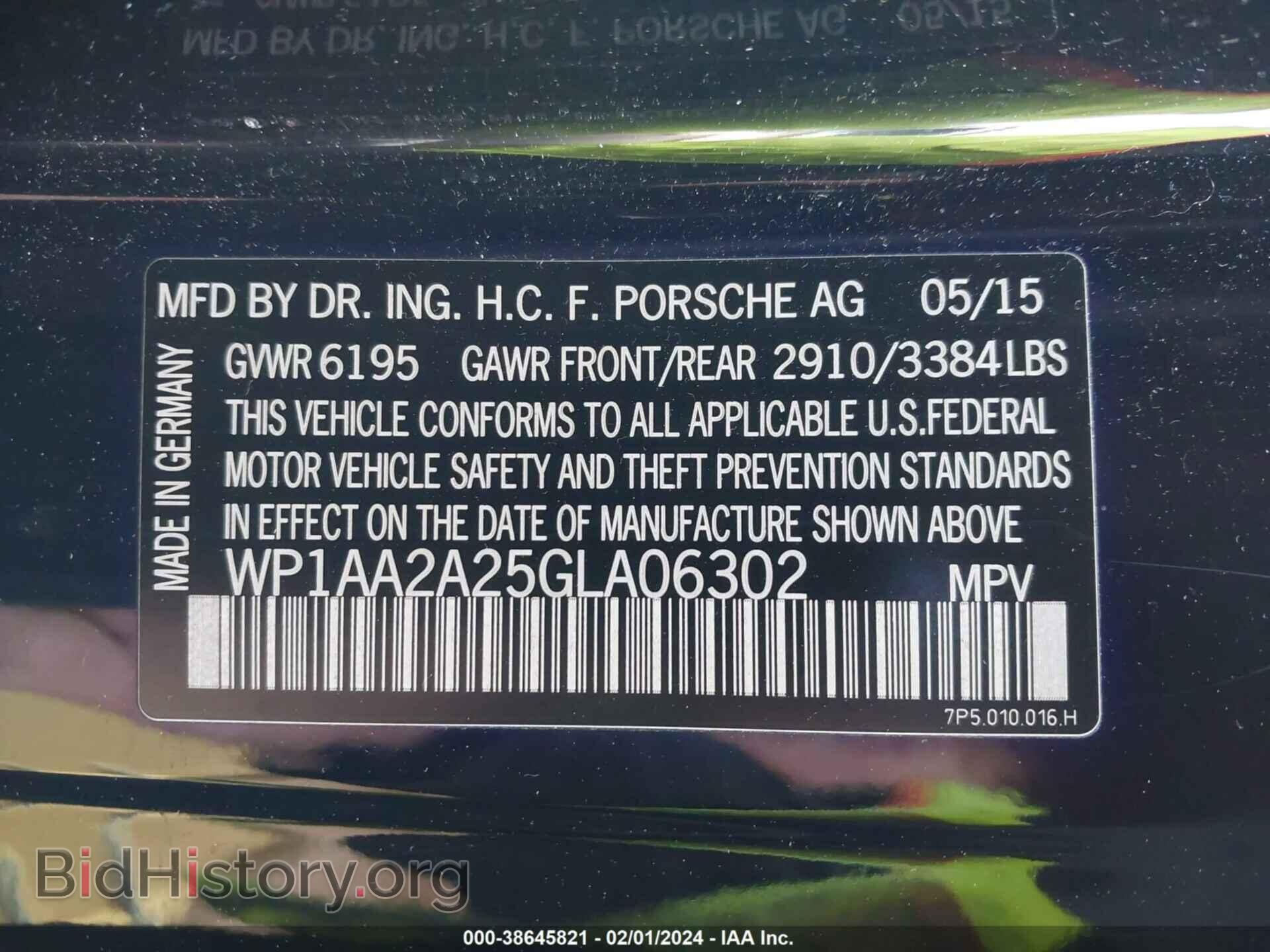 2016 PORSCHE CAYENNE - VIN: WP1AA2A25GLA06302 - Фото 9