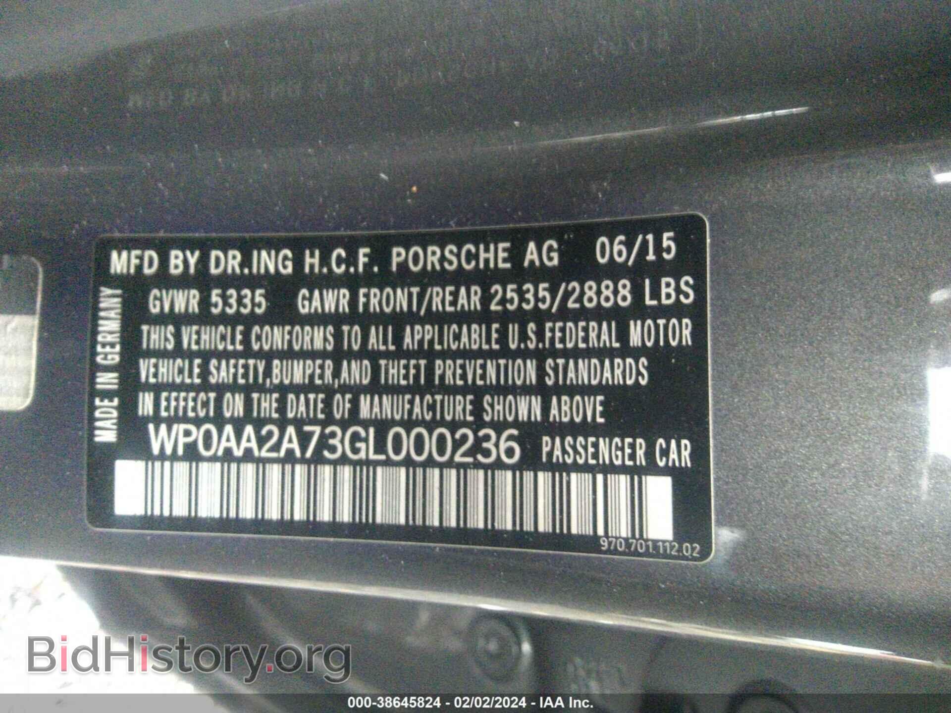 2016 PORSCHE PANAMERA - VIN: WP0AA2A73GL000236 - Фото 9