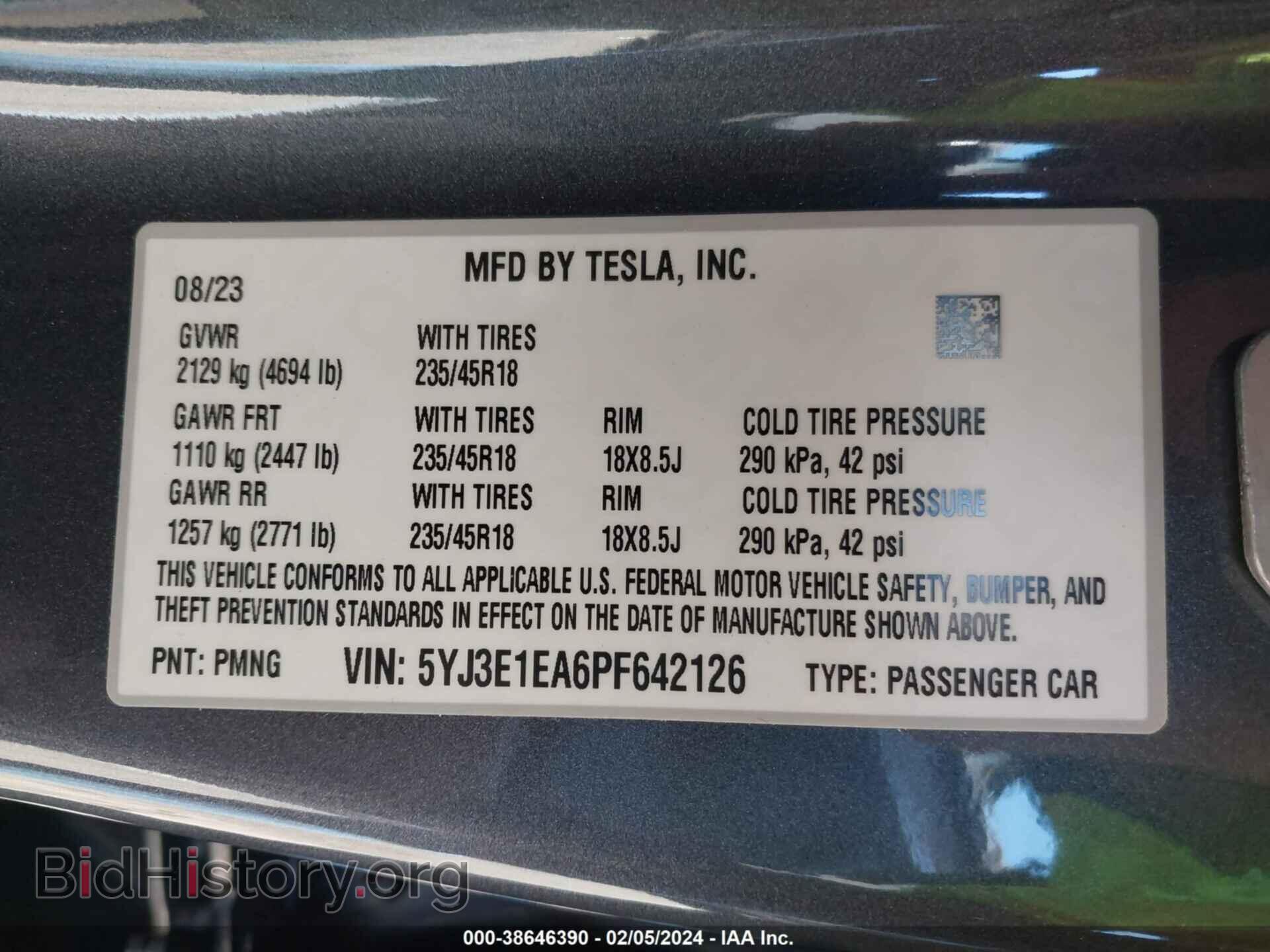 2023 TESLA MODEL 3 - VIN: 5YJ3E1EA6PF642126 - Фото 9