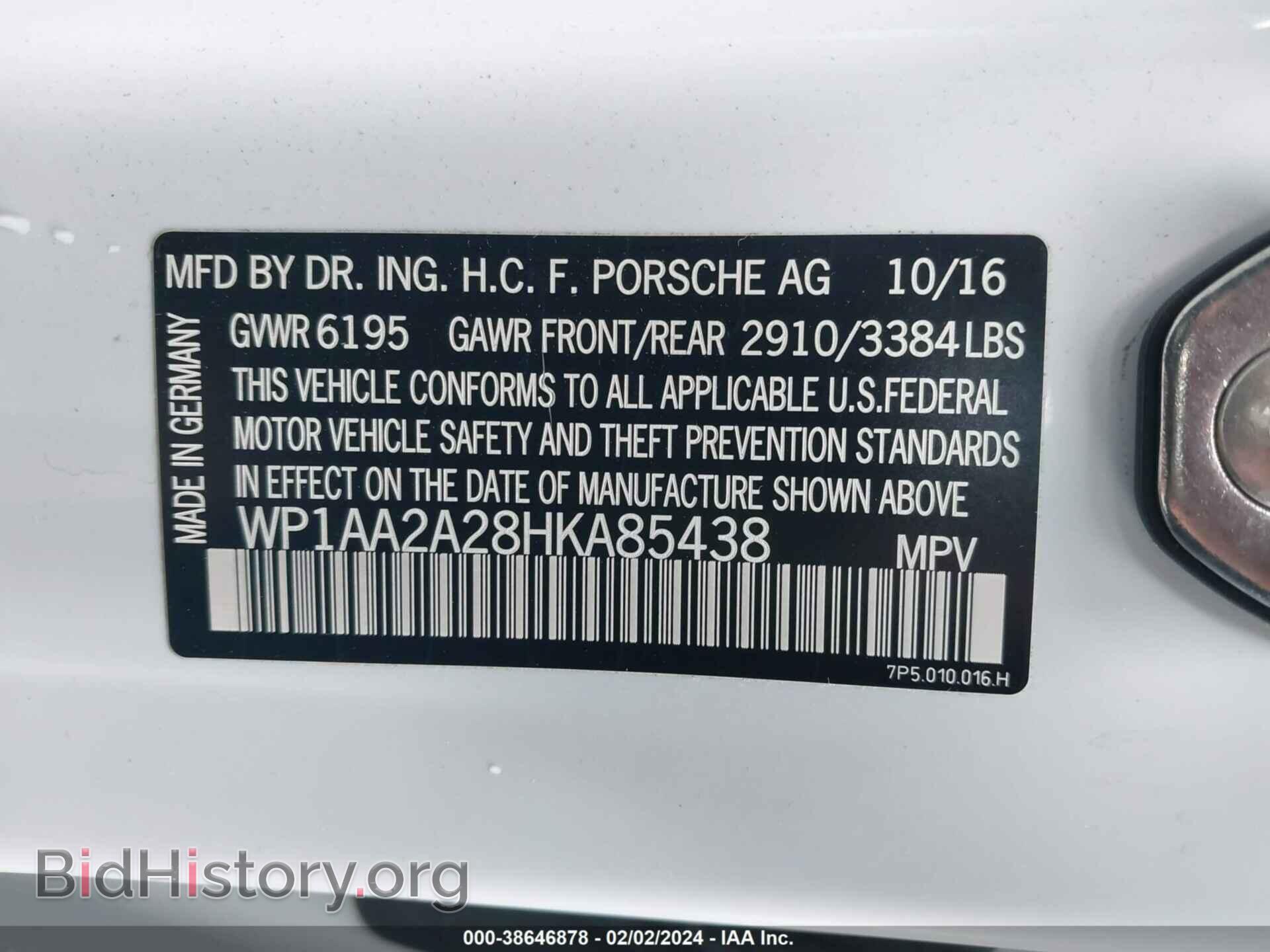 2017 PORSCHE CAYENNE - VIN: WP1AA2A28HKA85438 - Фото 9