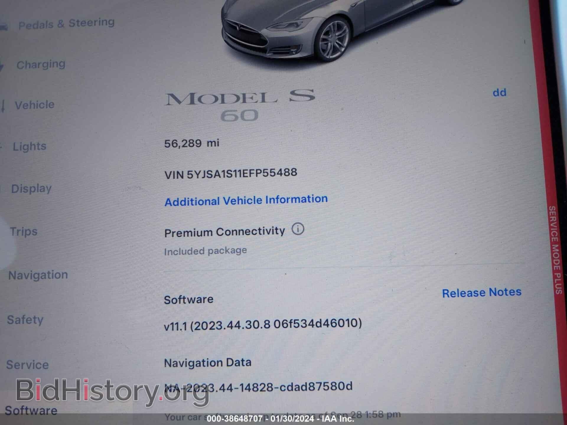 2014 TESLA MODEL S - VIN: 5YJSA1S11EFP55488 - Photo 7