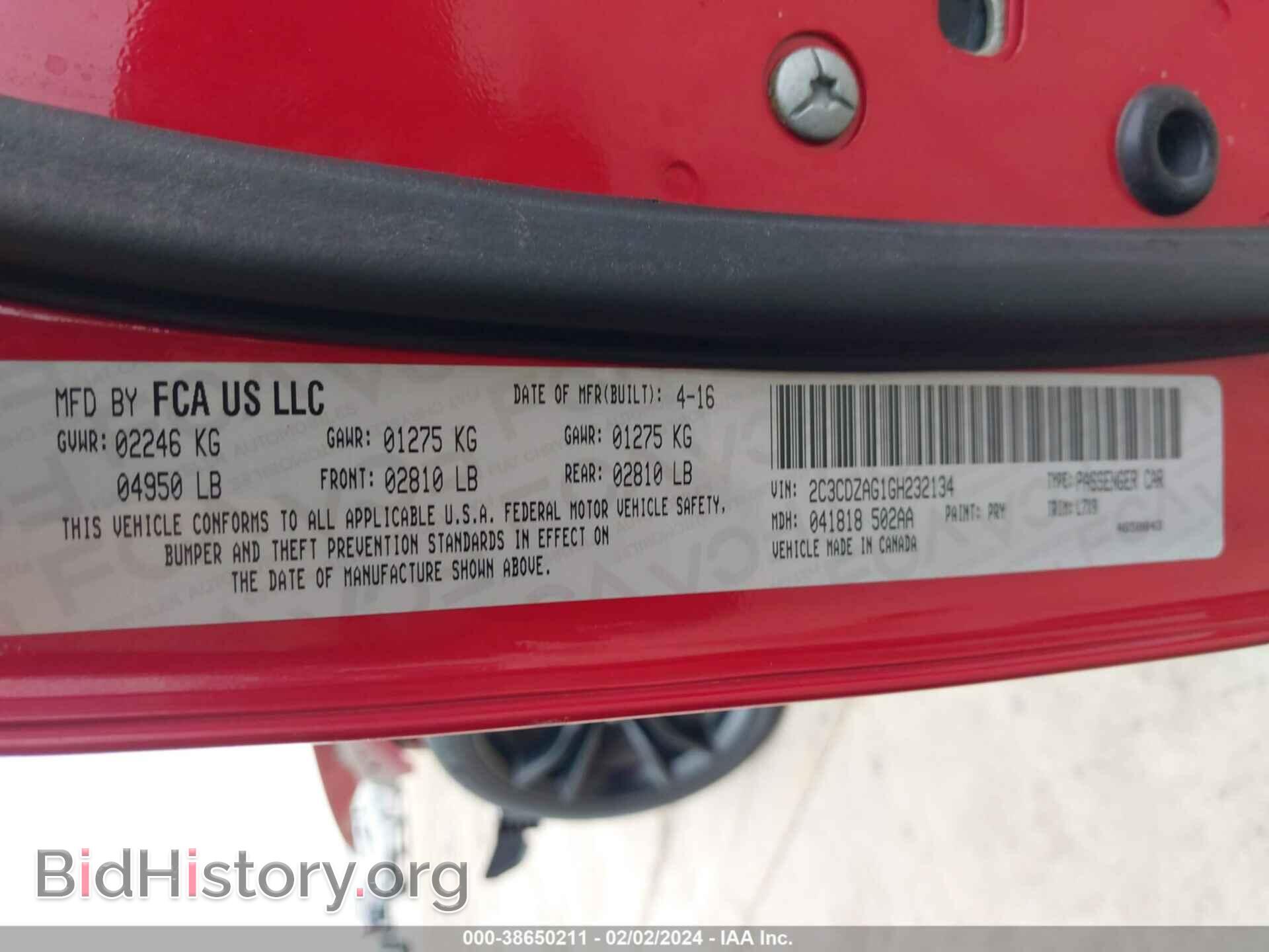 2016 DODGE CHALLENGER - VIN: 2C3CDZAG1GH232134 - Фото 9