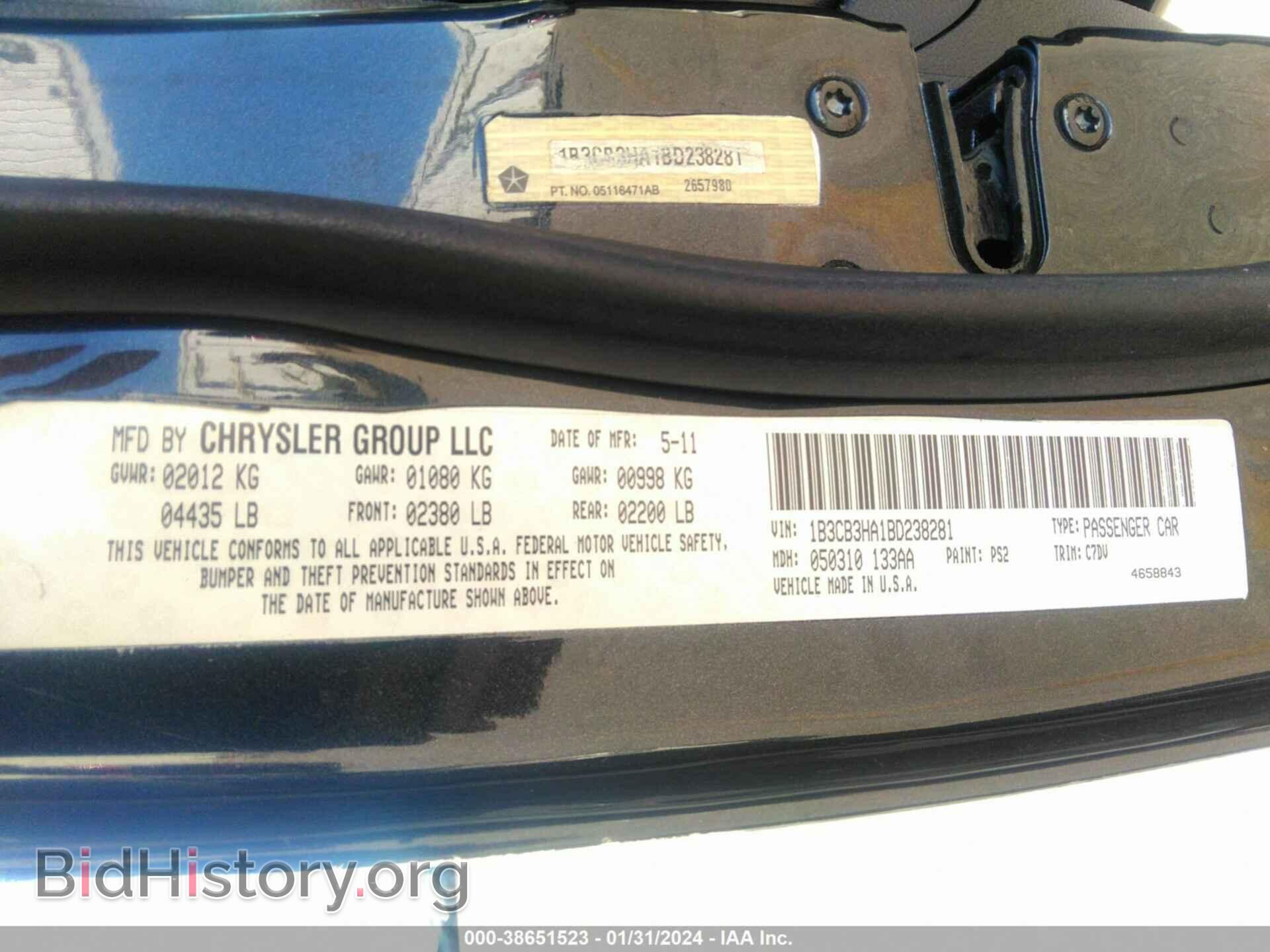 2011 DODGE CALIBER - VIN: 1B3CB3HAXBD182776 - Фото 9