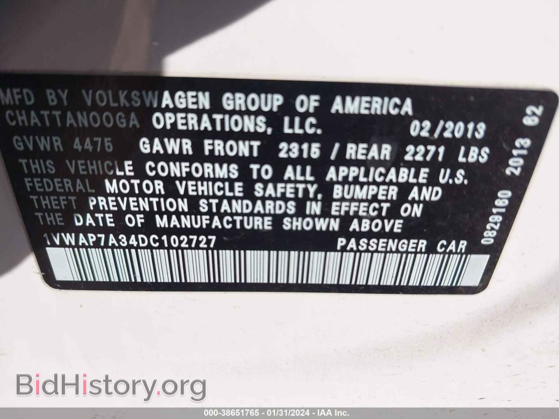 2013 VOLKSWAGEN PASSAT - VIN: 1VWAP7A34DC102727 - Фото 9