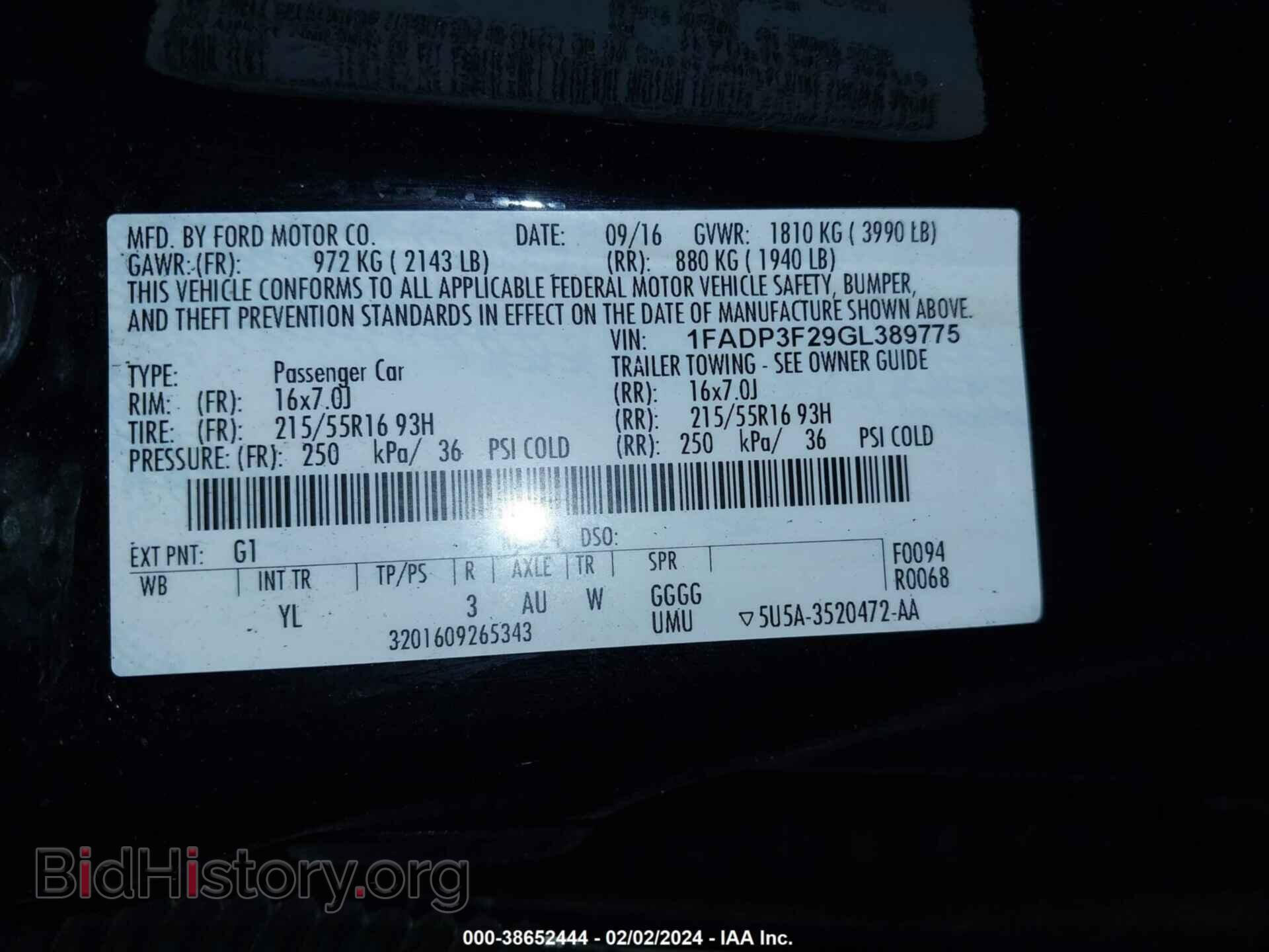 2016 FORD FOCUS - VIN: 1FADP3F29GL389775 - Фото 9