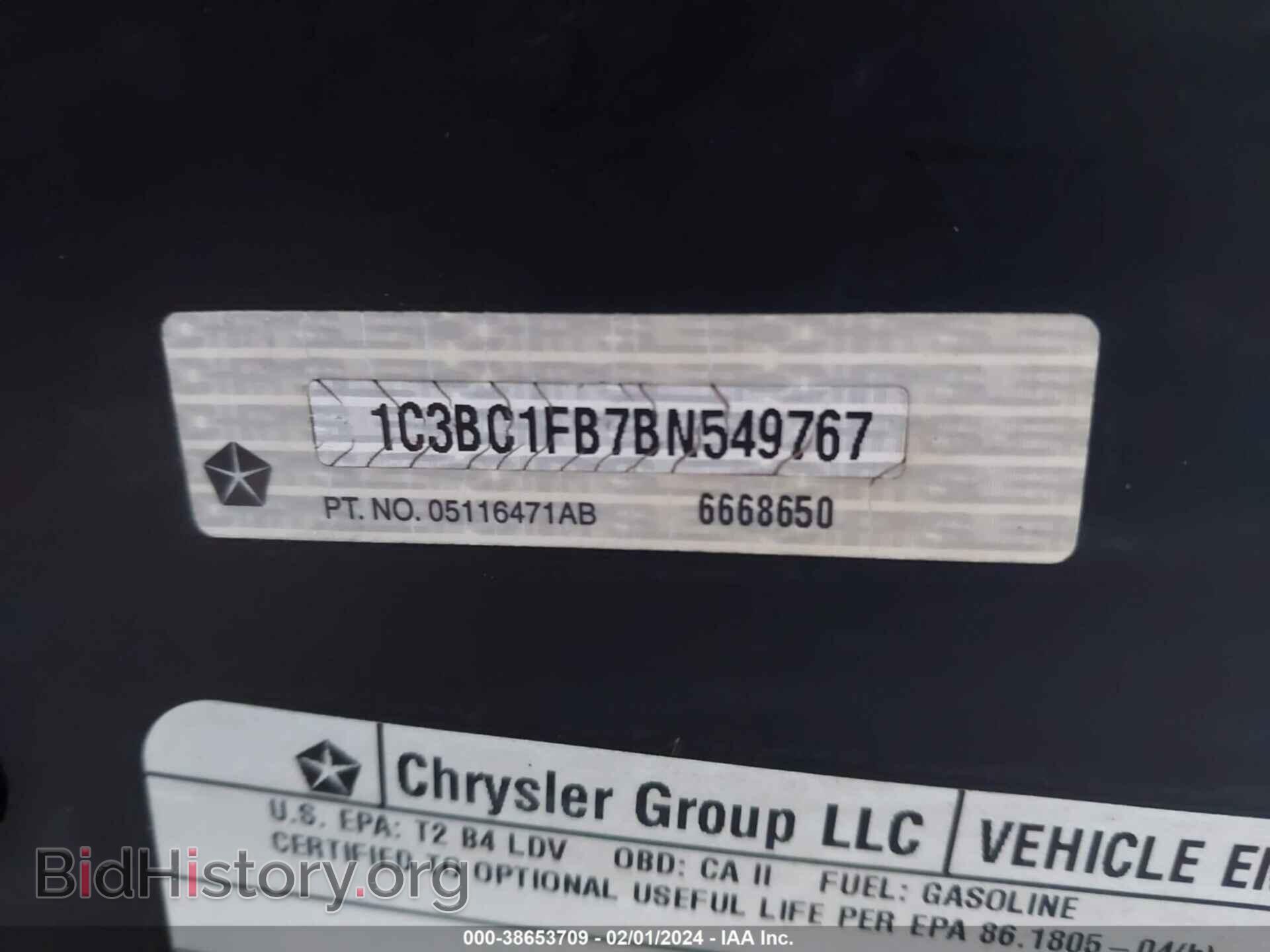2011 CHRYSLER 200 - VIN: 1C3BC1FB7BN549767 - Фото 9