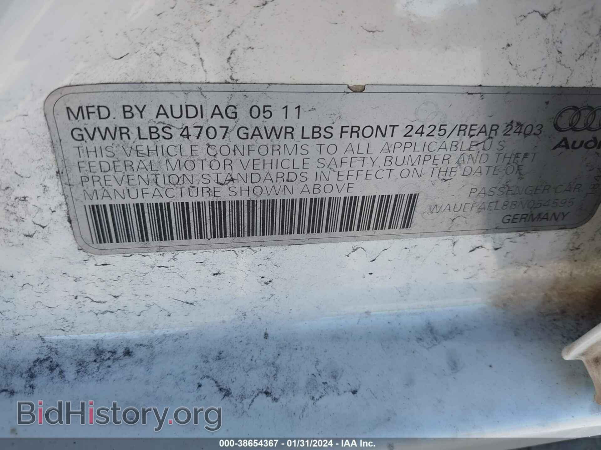 2011 AUDI A4 - VIN: WAUEFAFL8BN054595 - Фото 9