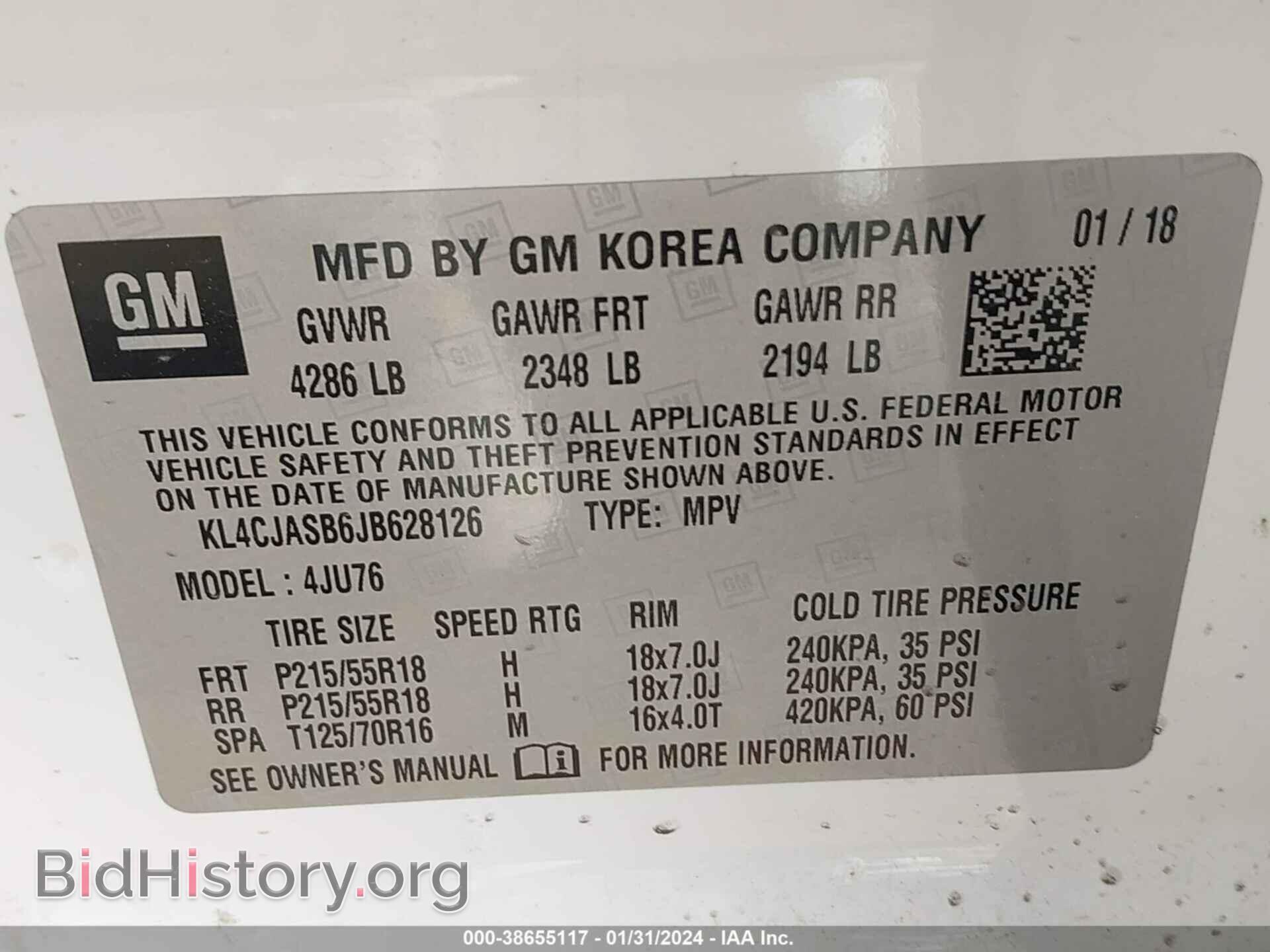 2018 BUICK ENCORE - VIN: KL4CJASB6JB628126 - Photo 9