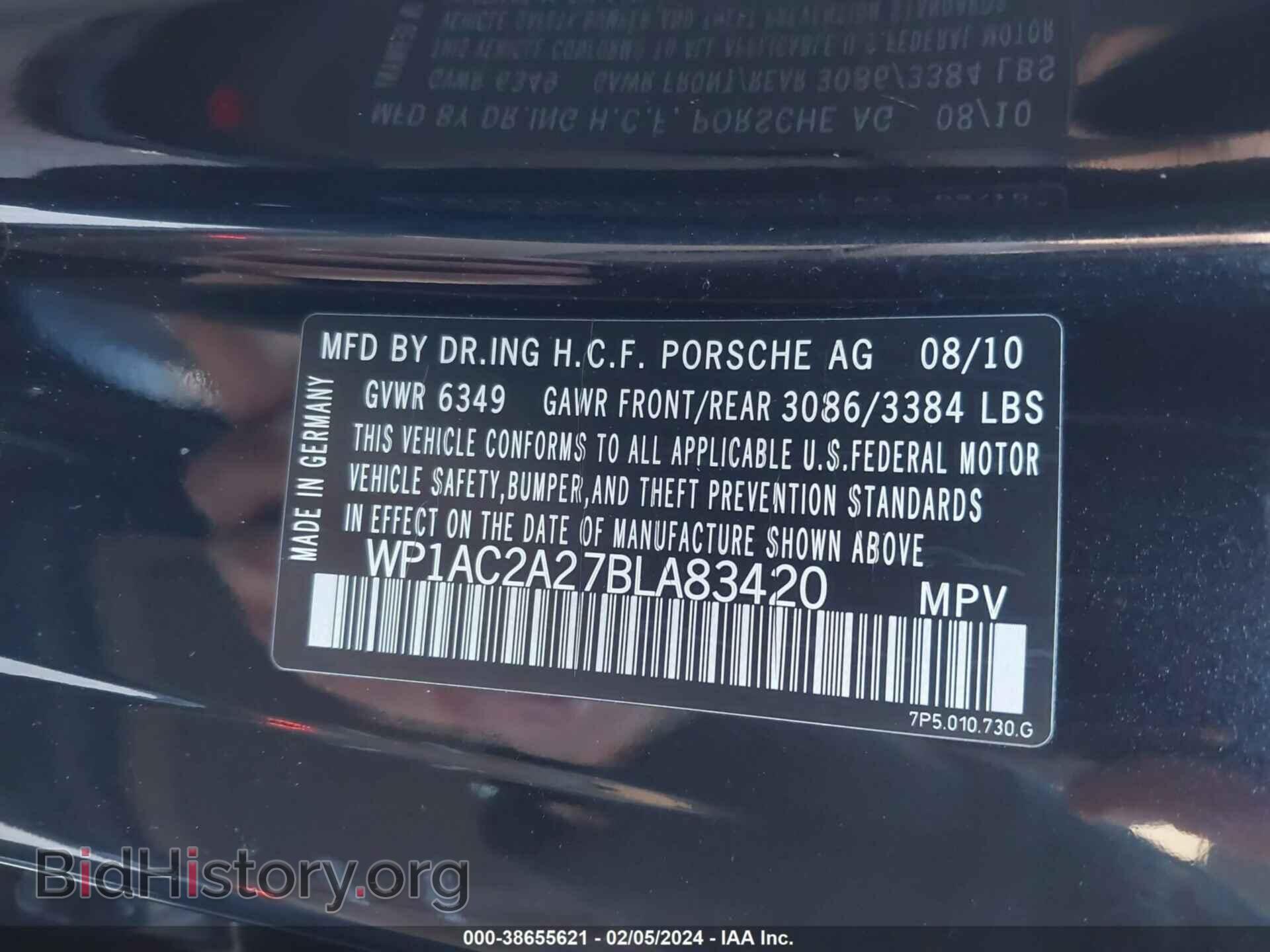 2011 PORSCHE CAYENNE - VIN: WP1AC2A27BLA83420 - Фото 9