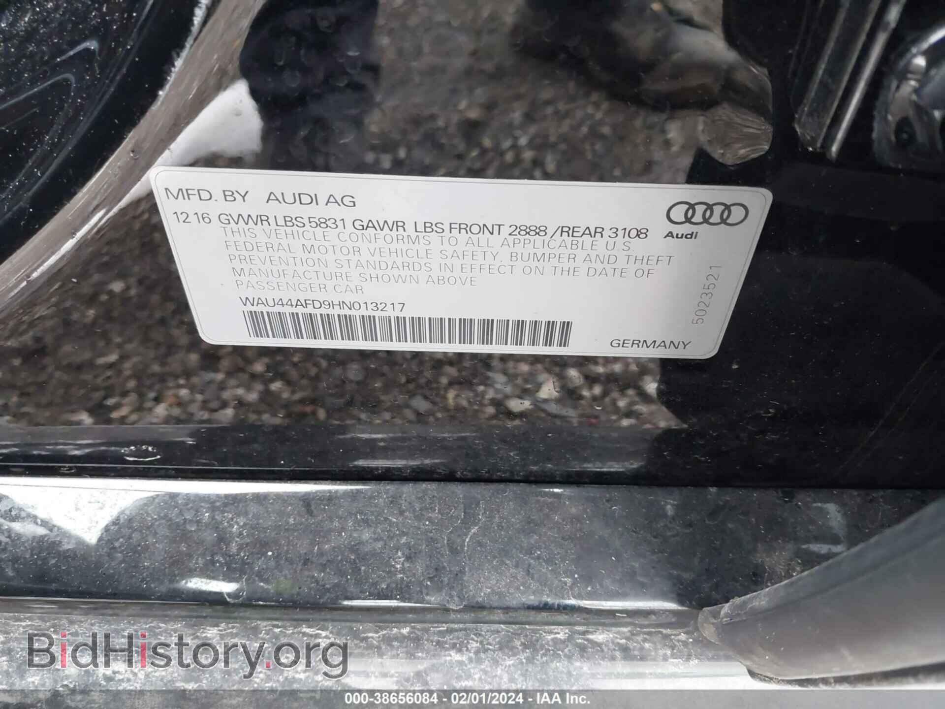2017 AUDI A8 L - VIN: WAU44AFD9HN013217 - Фото 9