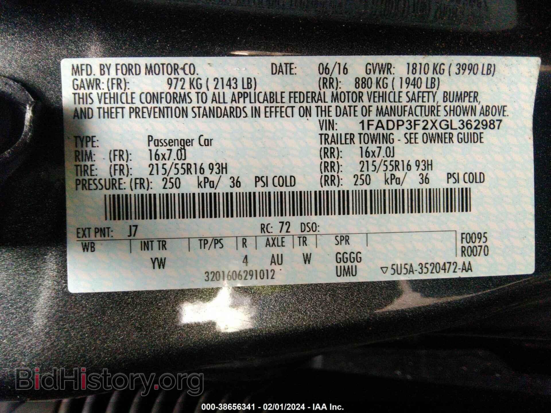 2016 FORD FOCUS - VIN: 1FADP3F2XGL362987 - Фото 9