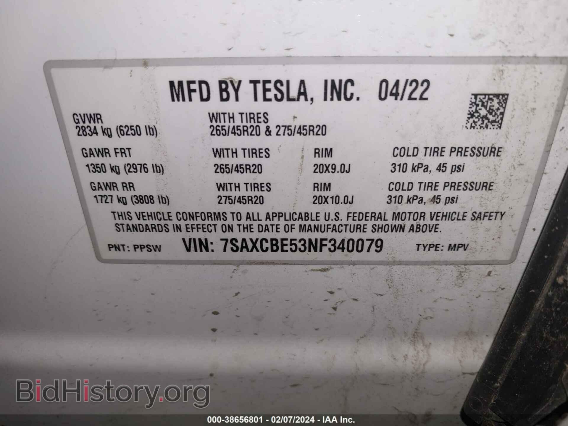 2022 TESLA MODEL X - VIN: 7SAXCBE53NF340079 - Фото 9