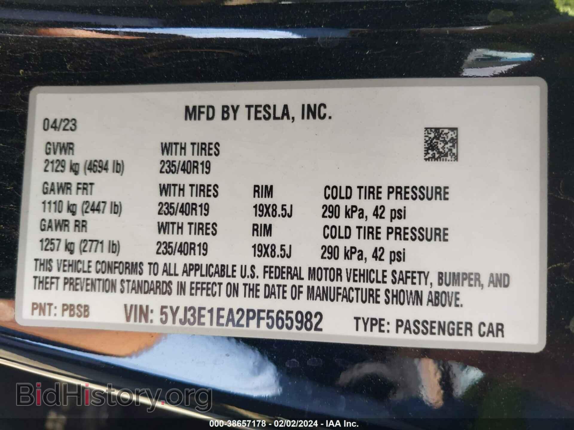 2023 TESLA MODEL 3 - VIN: 5YJ3E1EA2PF565982 - Photo 9