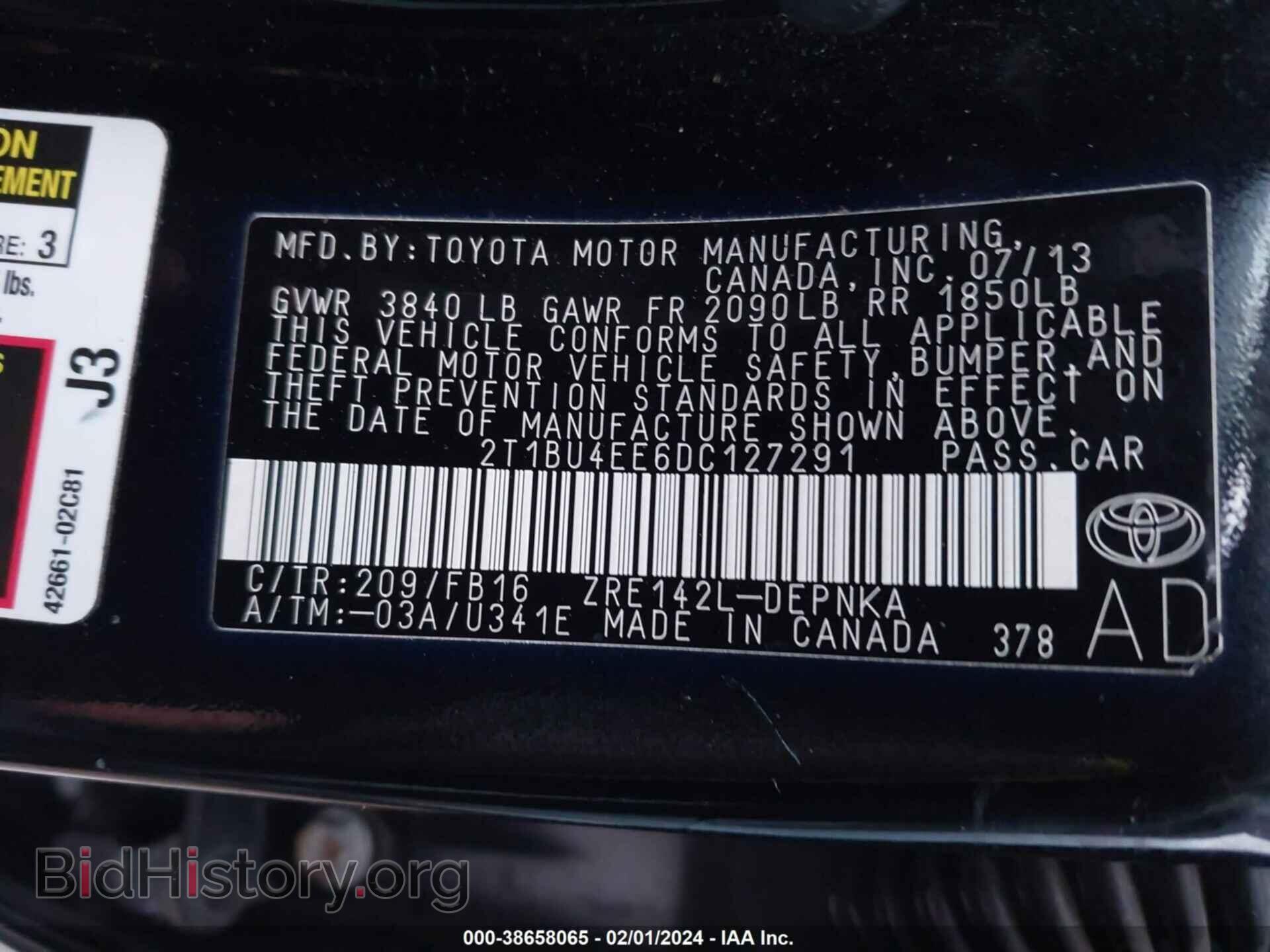2013 TOYOTA COROLLA - VIN: 2T1BU4EE6DC127291 - Фото 9