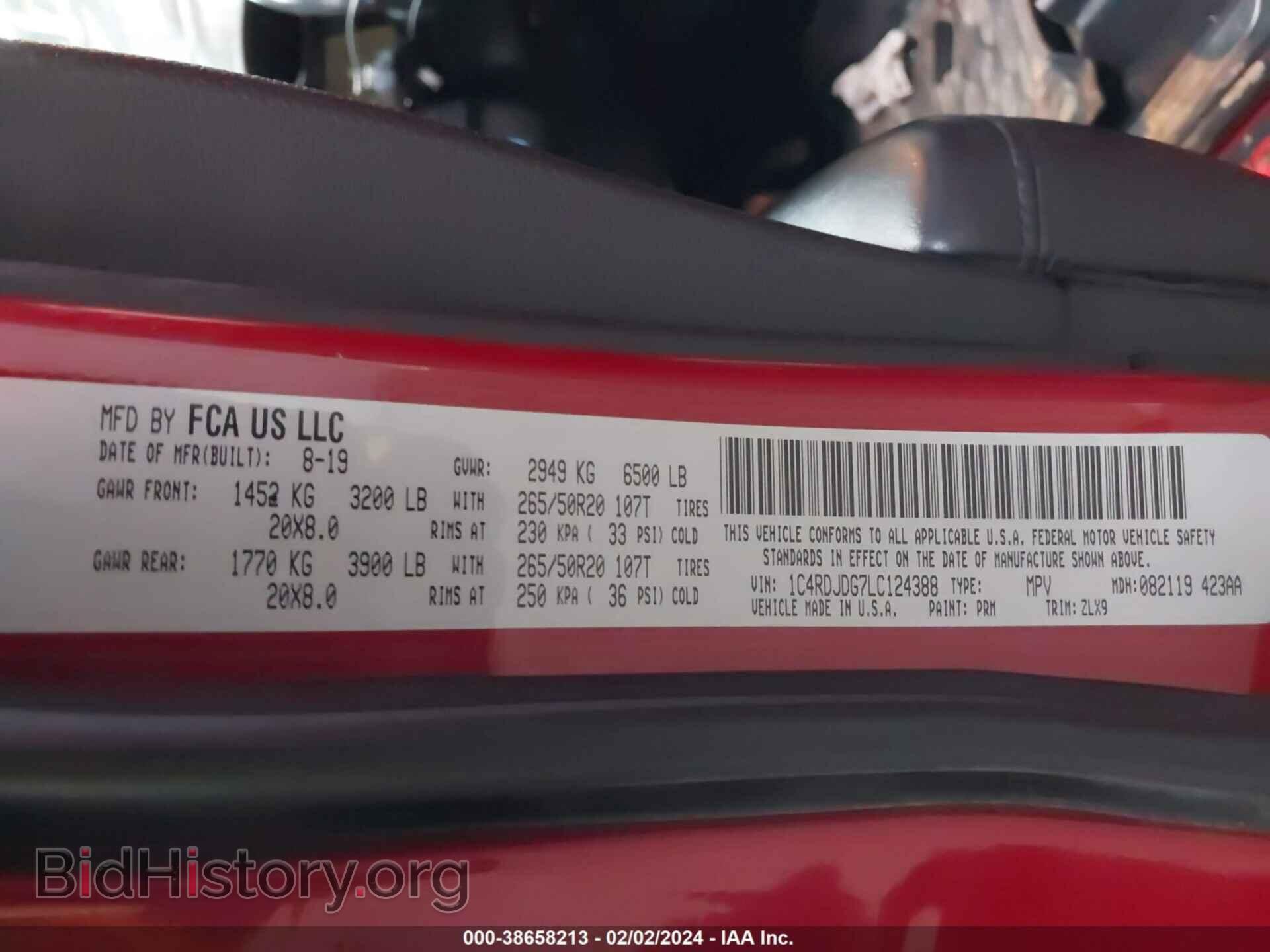 2020 DODGE DURANGO - VIN: 1C4RDJDG7LC124388 - Photo 9
