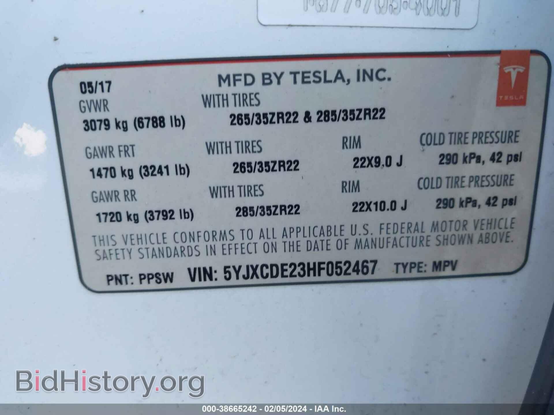 2017 TESLA MODEL X - VIN: 5YJXCDE23HF052467 - Photo 9