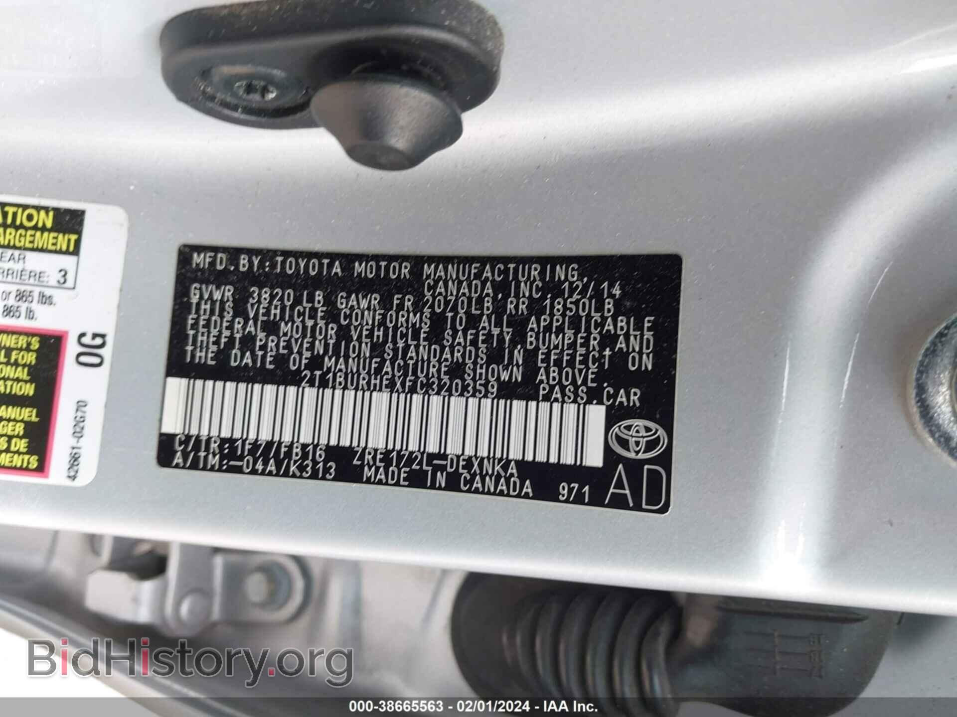 2015 TOYOTA COROLLA - VIN: 2T1BURHEXFC320359 - Photo 9