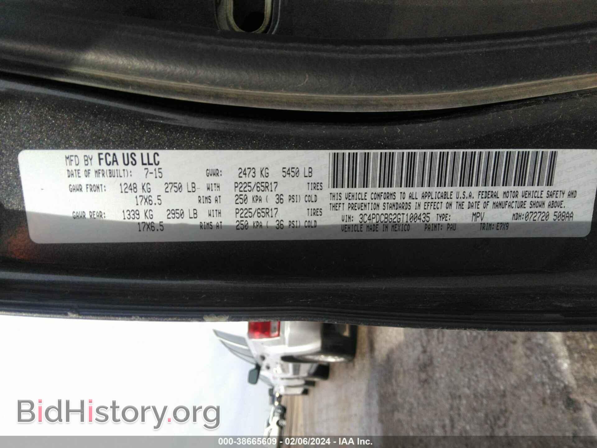 2016 DODGE JOURNEY - VIN: 3C4PDCBG2GT100435 - Фото 9