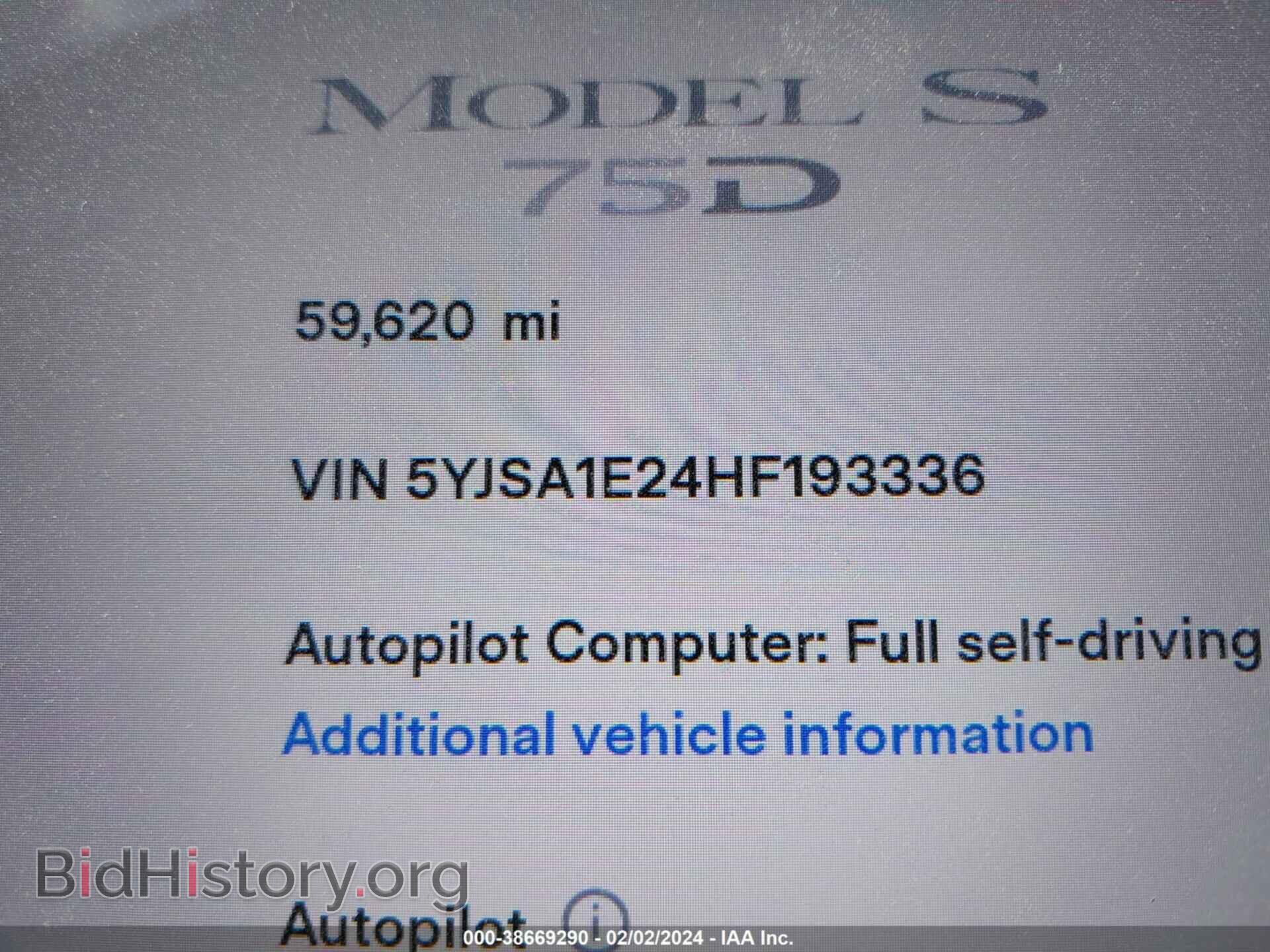 2017 TESLA MODEL S - VIN: 5YJSA1E24HF193336 - Фото 9