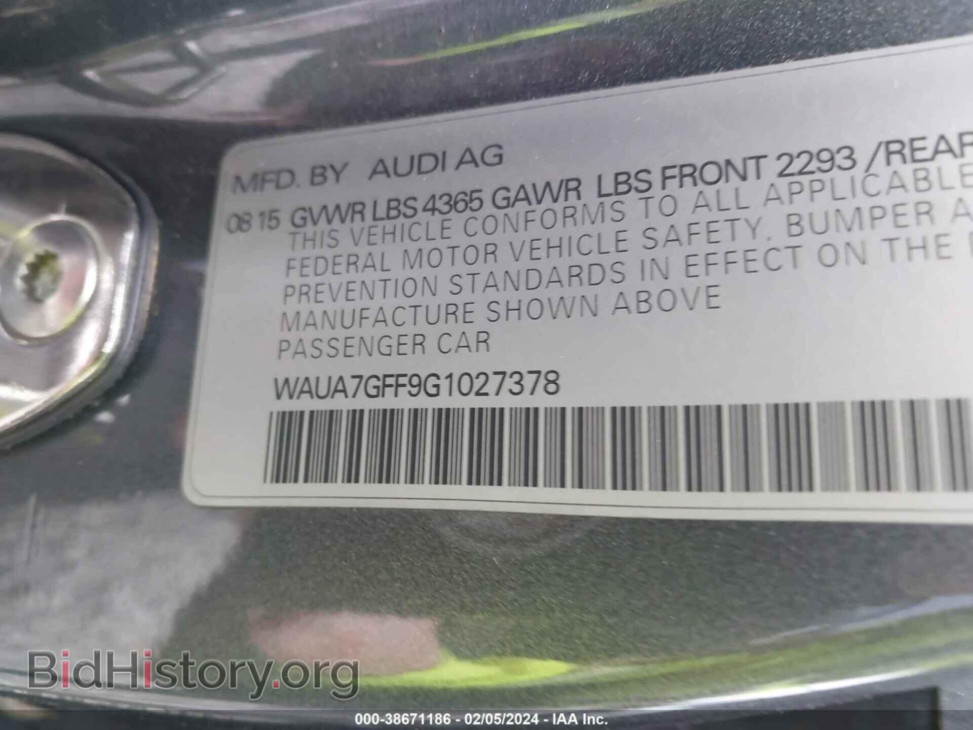 2016 AUDI A3 - VIN: WAUA7GFF9G1027378 - Фото 9