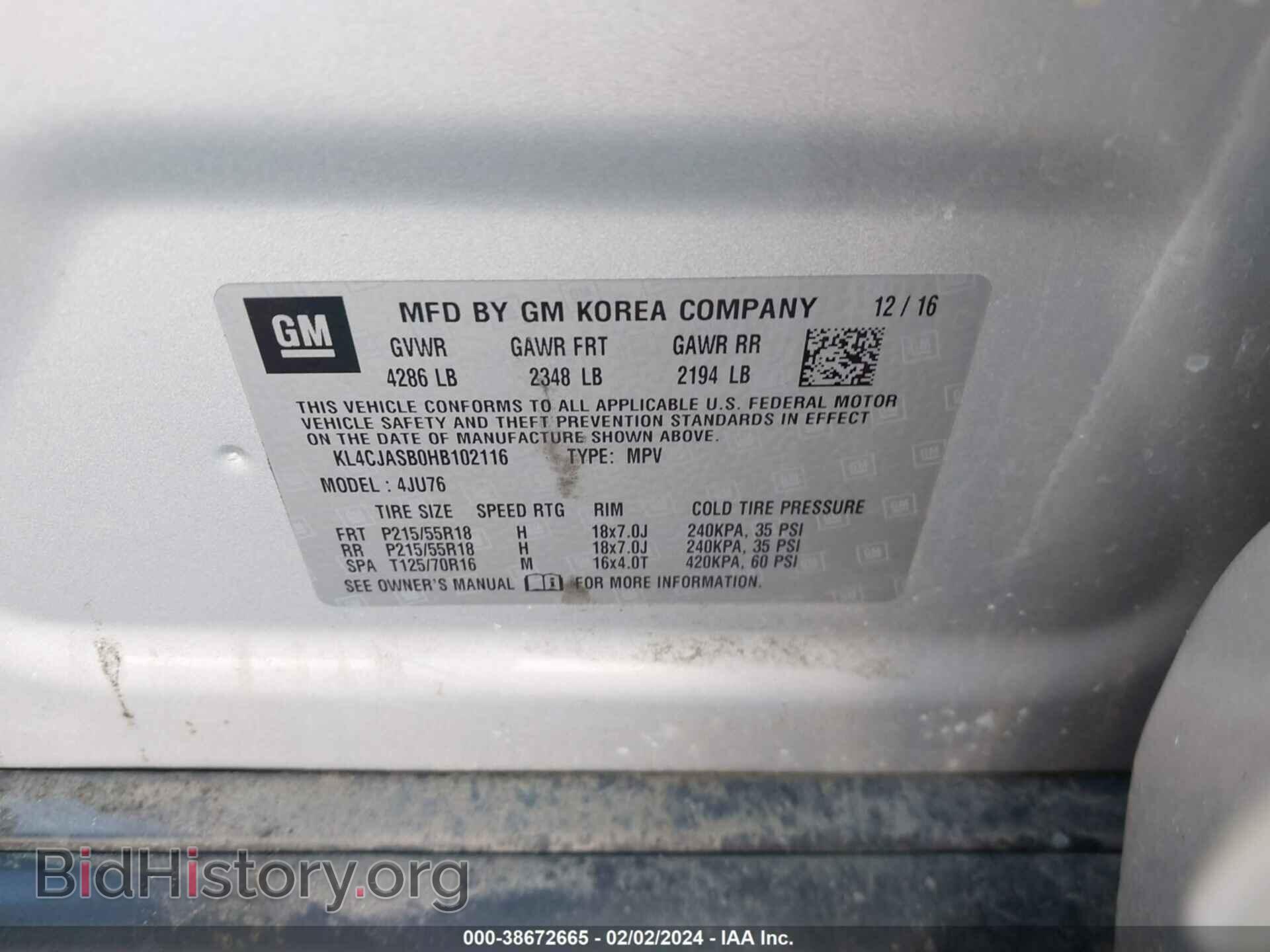 2017 BUICK ENCORE - VIN: KL4CJASB0HB102116 - Фото 9