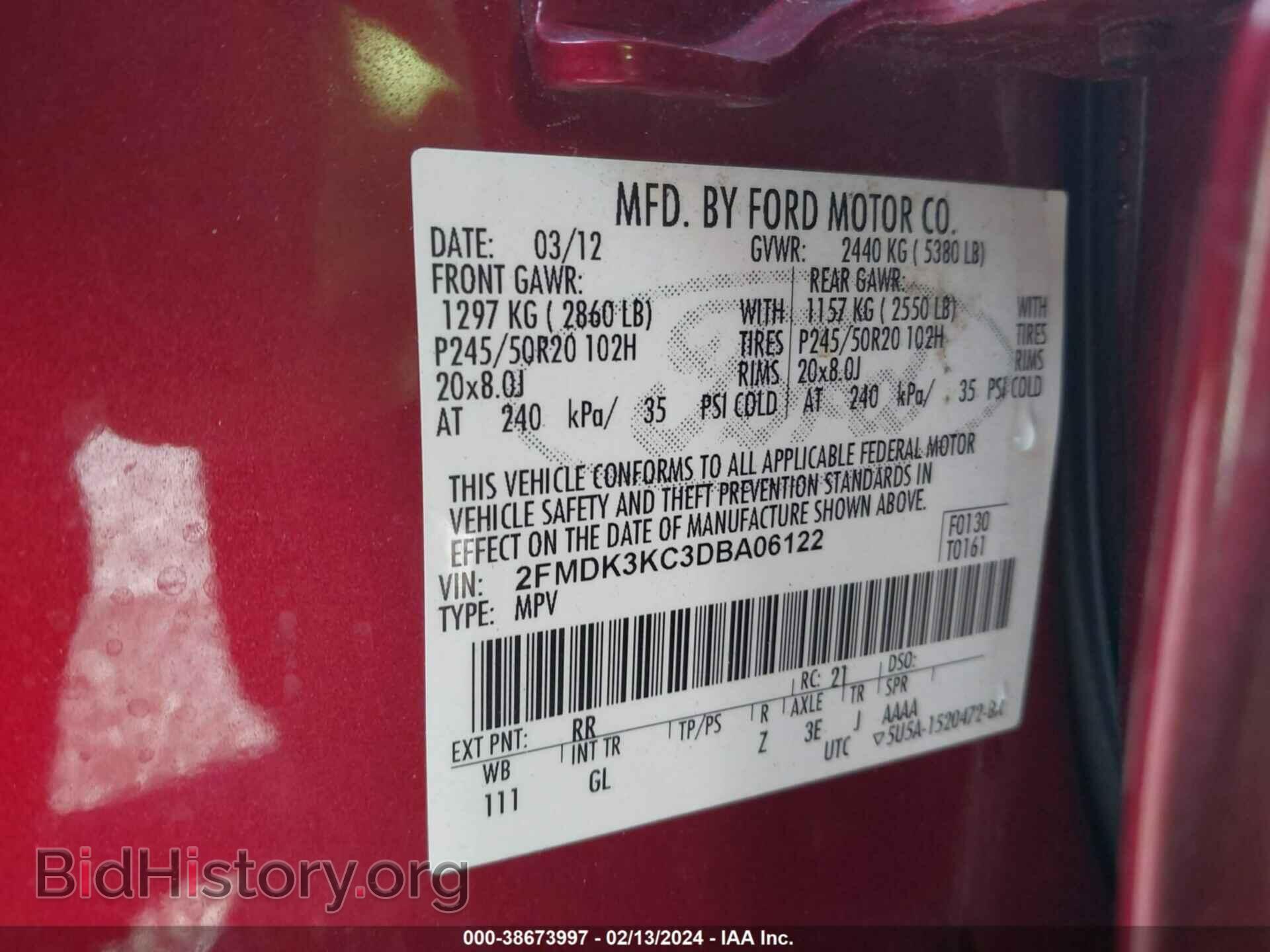 2013 FORD EDGE - VIN: 2FMDK3KC3DBA06122 - Photo 9