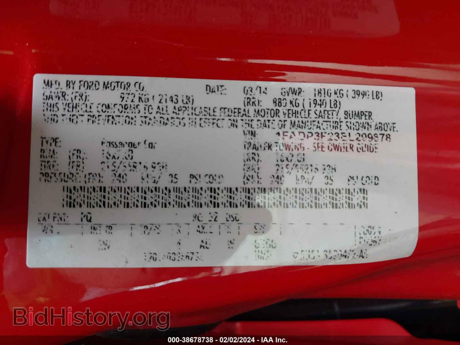 2014 FORD FOCUS - VIN: 1FADP3F23EL299678 - Фото 9