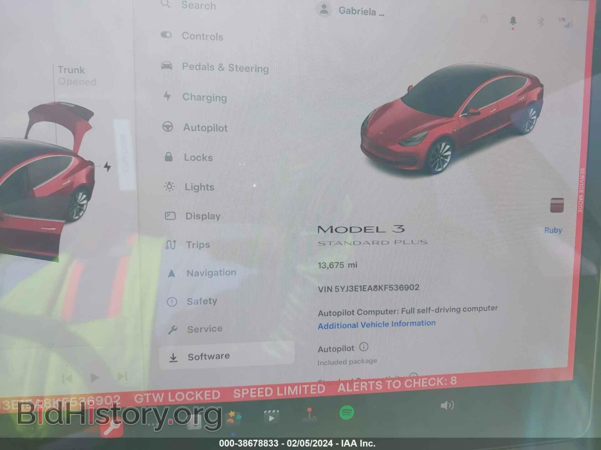 2019 TESLA MODEL 3 - VIN: 5YJ3E1EA8KF536902 - Фото 7