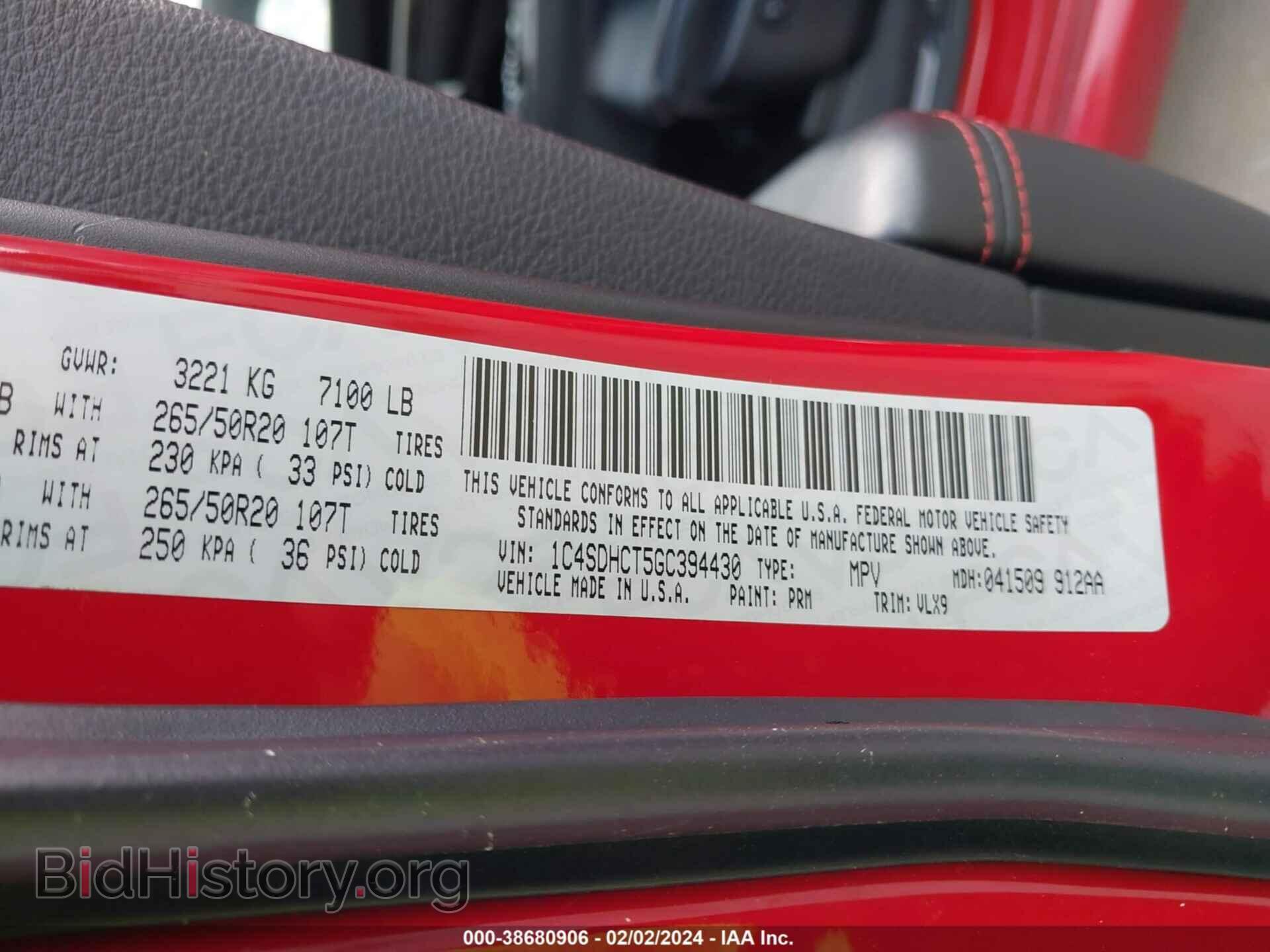 2016 DODGE DURANGO - VIN: 1C4SDHCT5GC394430 - Фото 9
