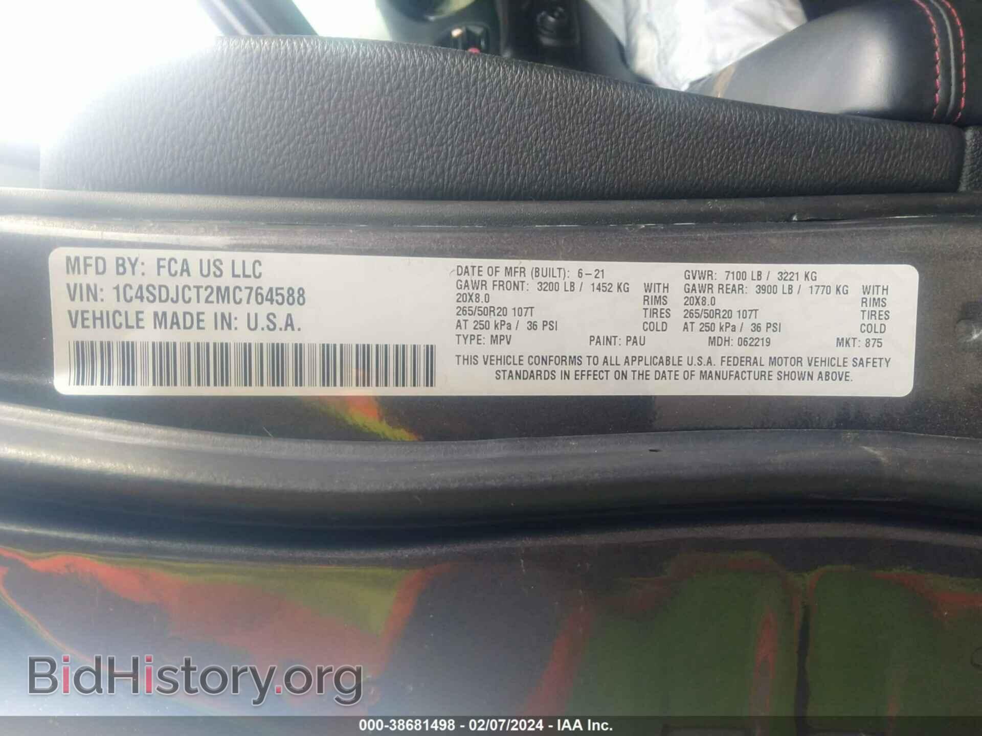 2021 DODGE DURANGO - VIN: 1C4SDJCT2MC764588 - Фото 9