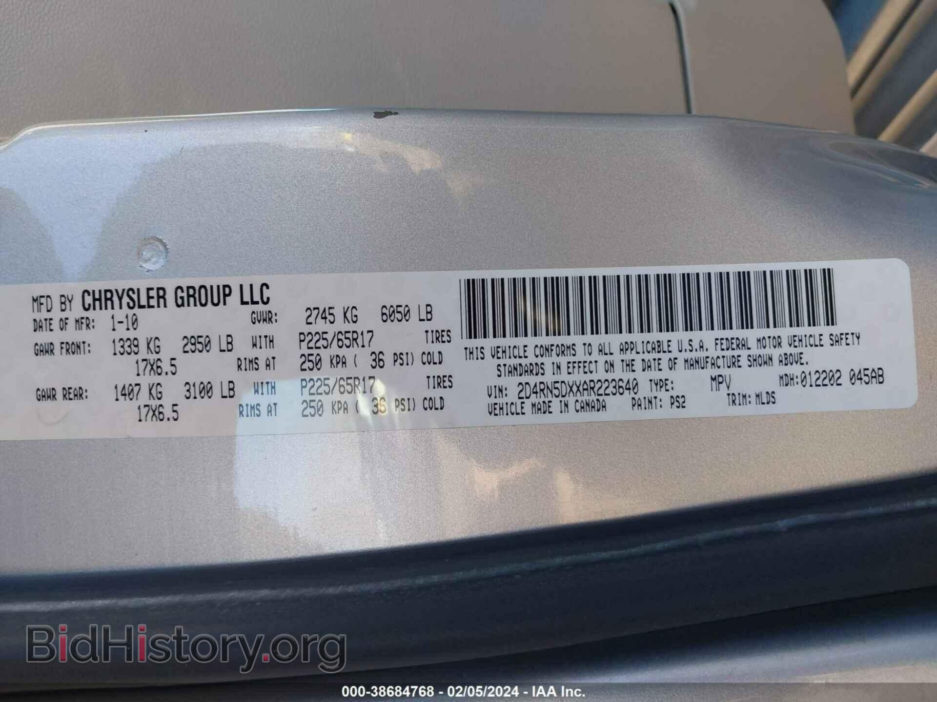 2010 DODGE GRAND CARAVAN - VIN: 2D4RN5DXXAR223640 - Фото 9