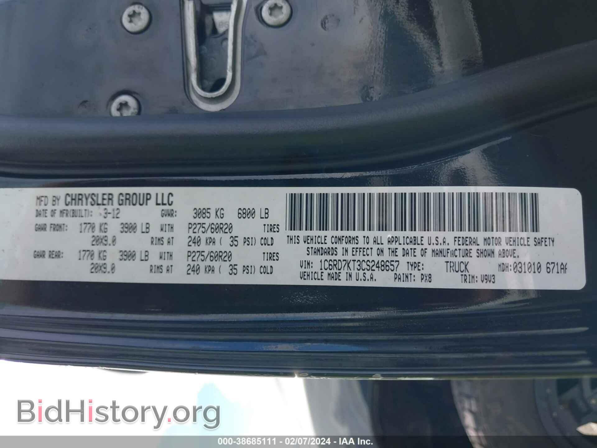 2012 RAM 1500 - VIN: 1C6RD7KT3CS248657 - Photo 9