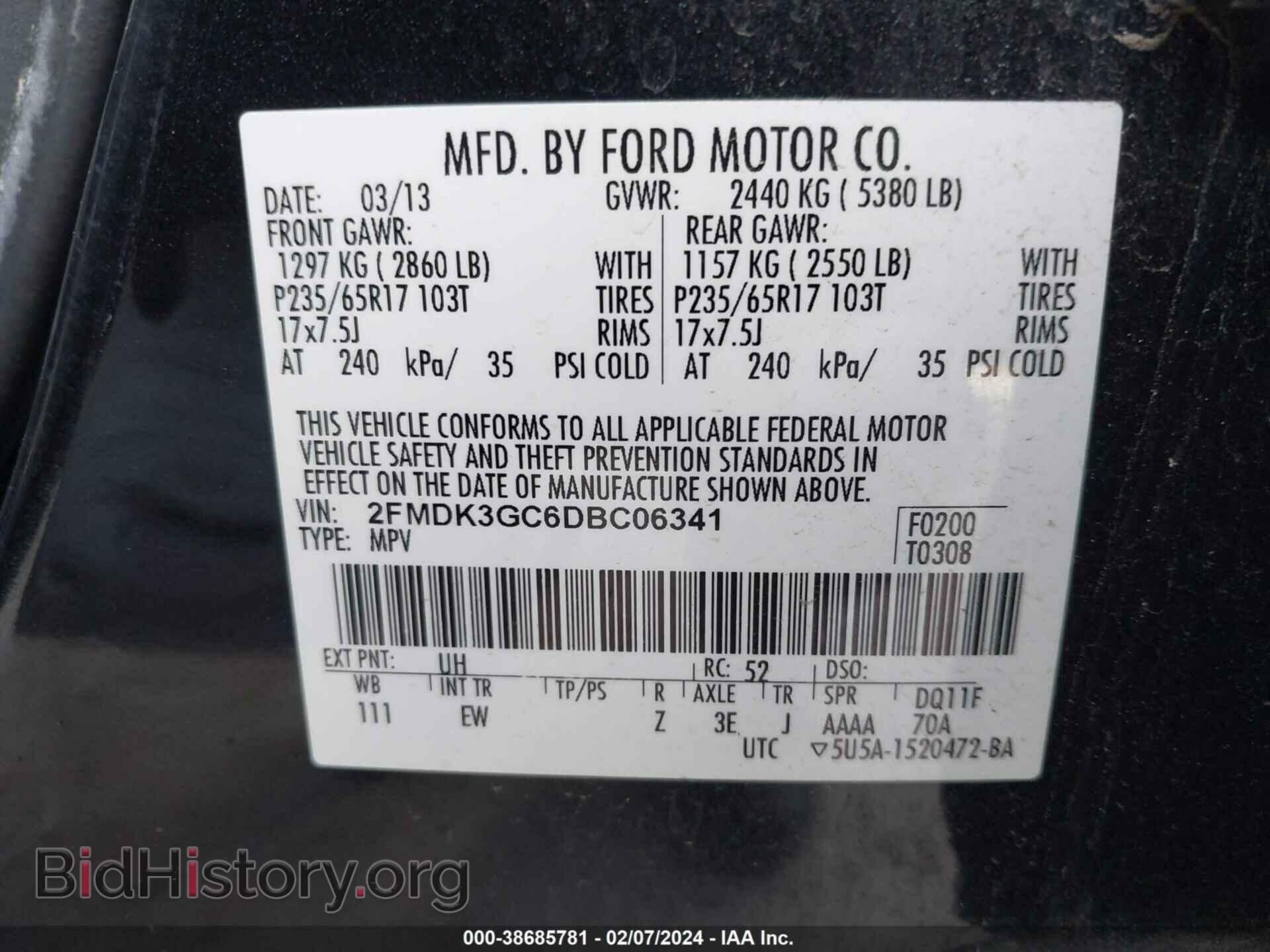 2013 FORD EDGE - VIN: 2FMDK3GC6DBC06341 - Photo 9