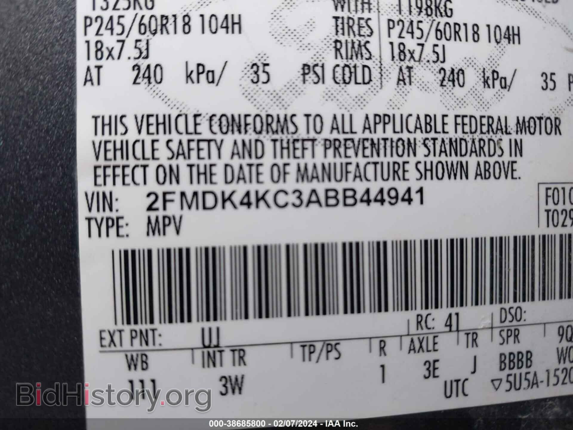 2010 FORD EDGE - VIN: 2FMDK4KC3ABB44941 - Фото 9