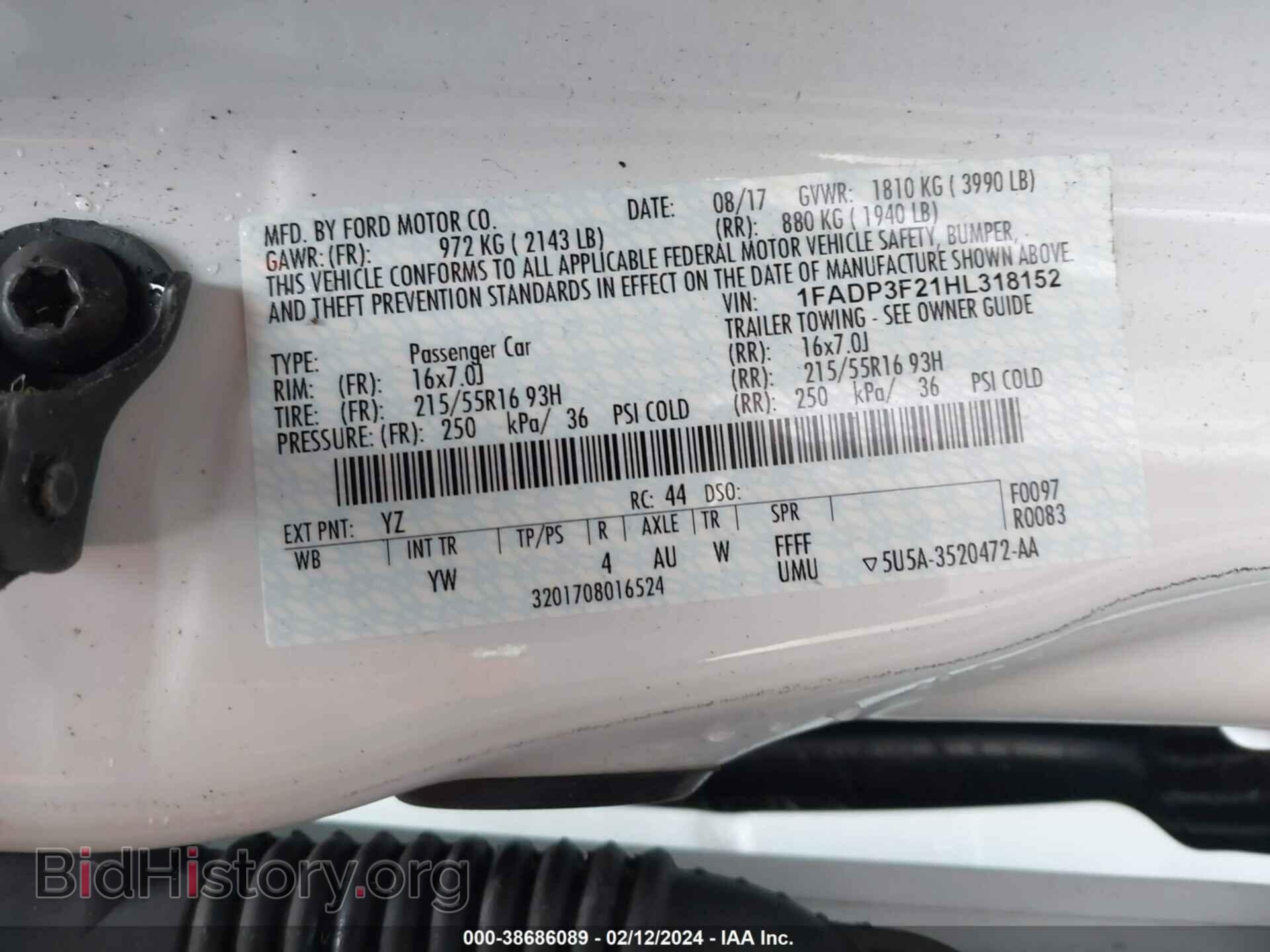 2017 FORD FOCUS - VIN: 1FADP3F21HL318152 - Photo 9