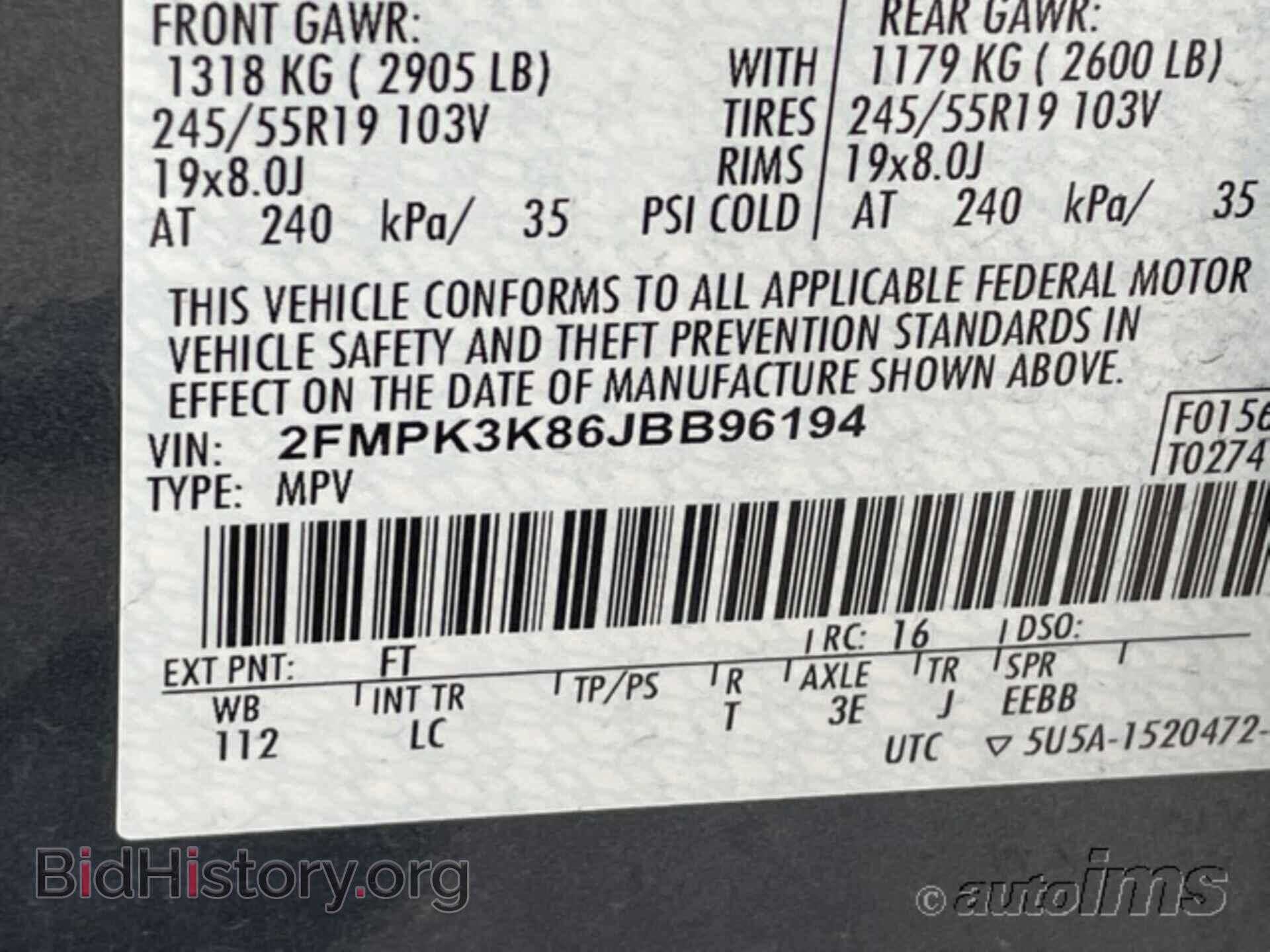 2018 FORD EDGE - VIN: 2FMPK3K86JBB96194 - Photo 9