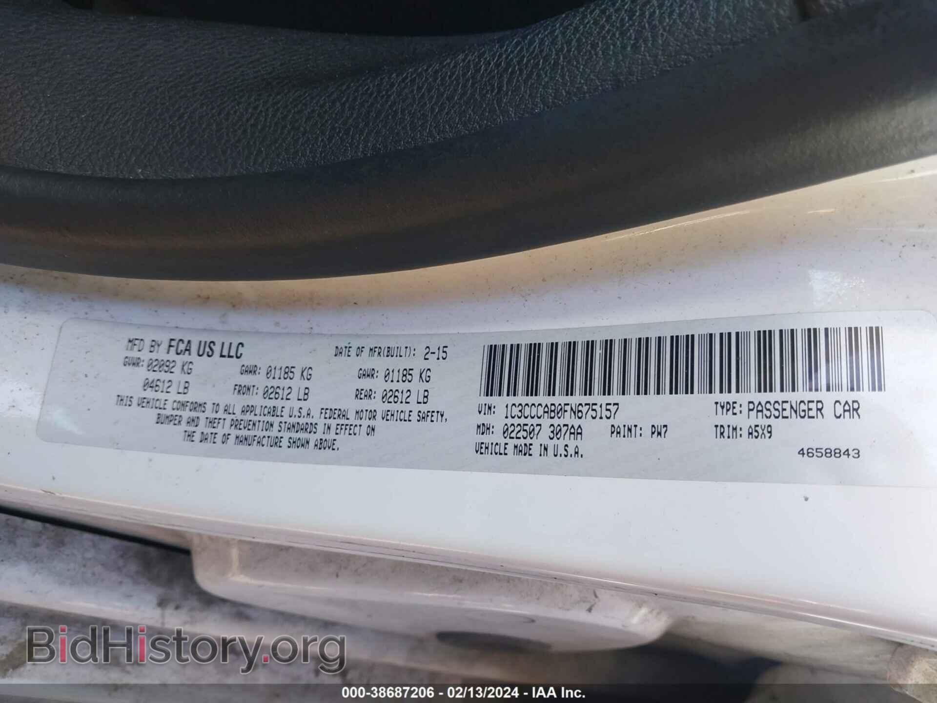 2015 CHRYSLER 200 - VIN: 1C3CCCAB0FN675157 - Фото 9
