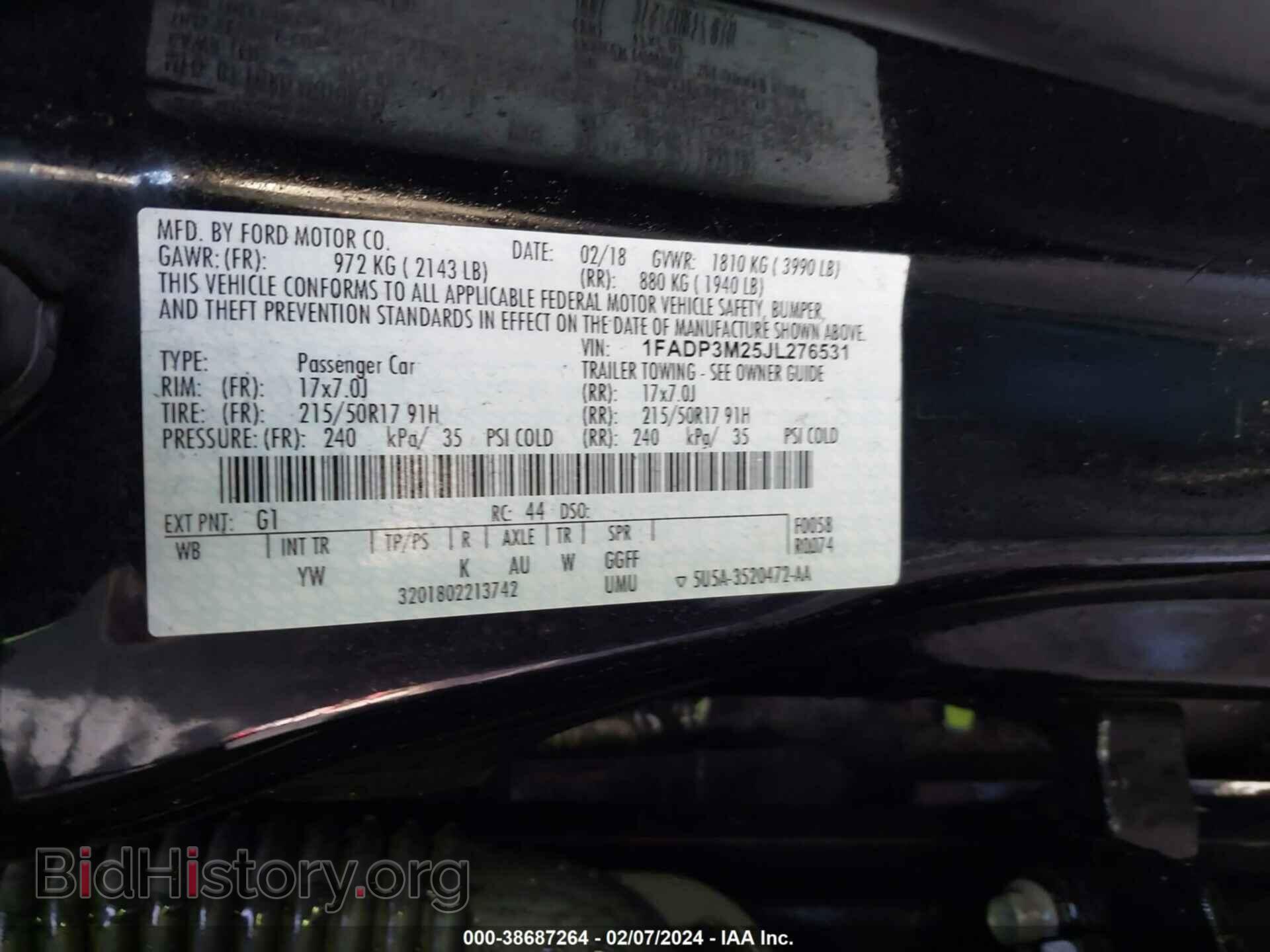 2018 FORD FOCUS - VIN: 1FADP3M25JL276531 - Фото 8