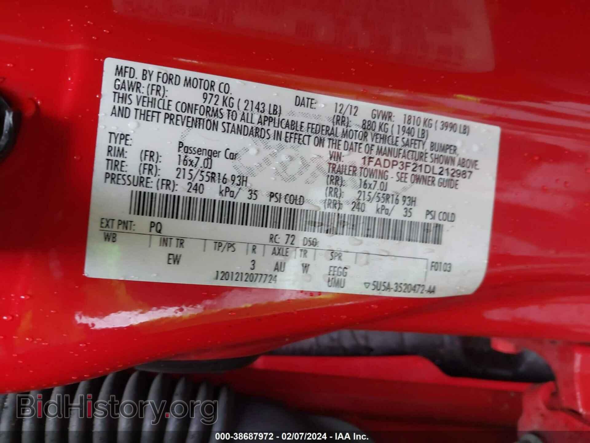 2013 FORD FOCUS - VIN: 1FADP3F21DL212987 - Фото 9