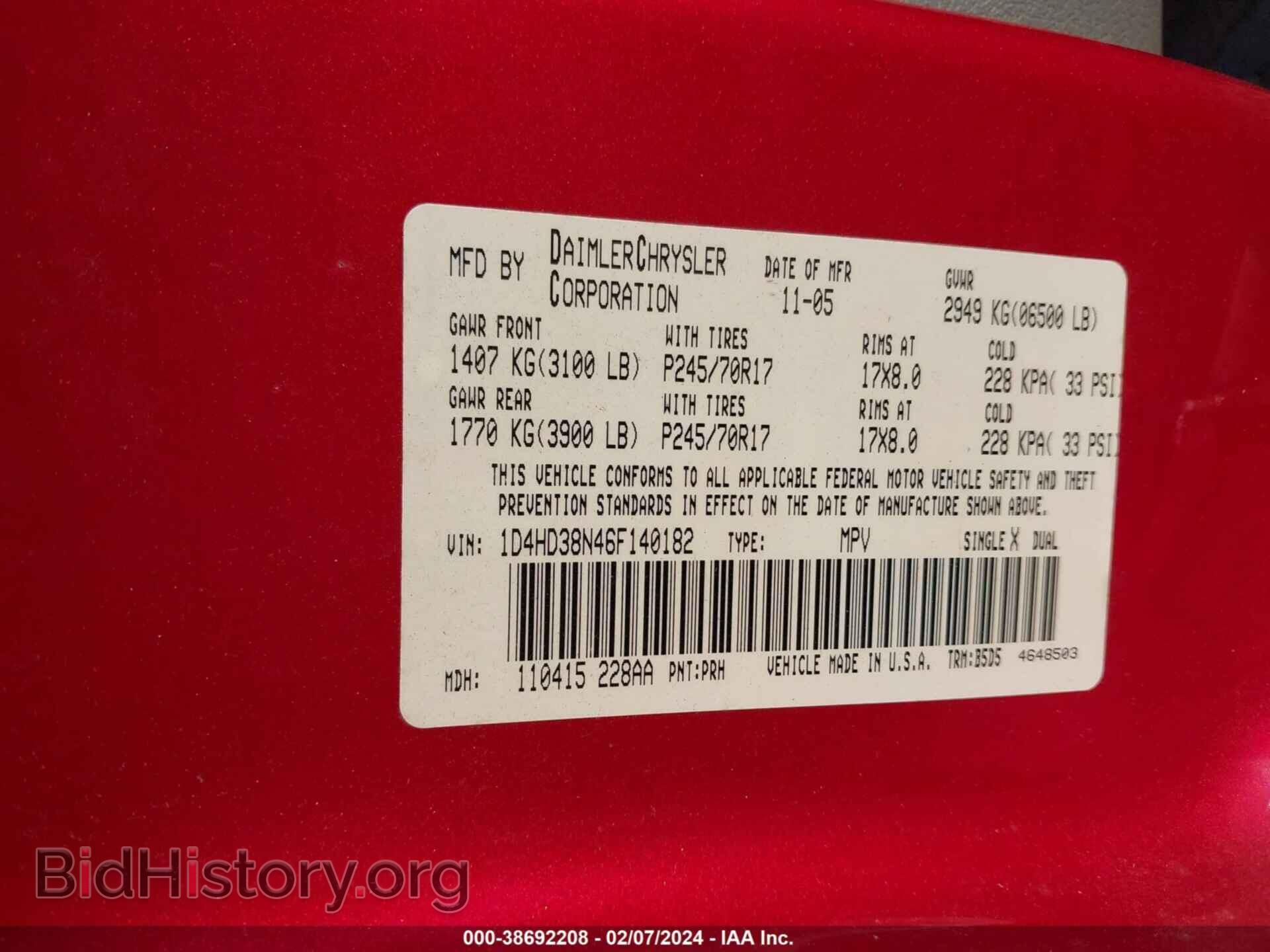 2006 DODGE DURANGO - VIN: 1D4HD38N46F140182 - Фото 9