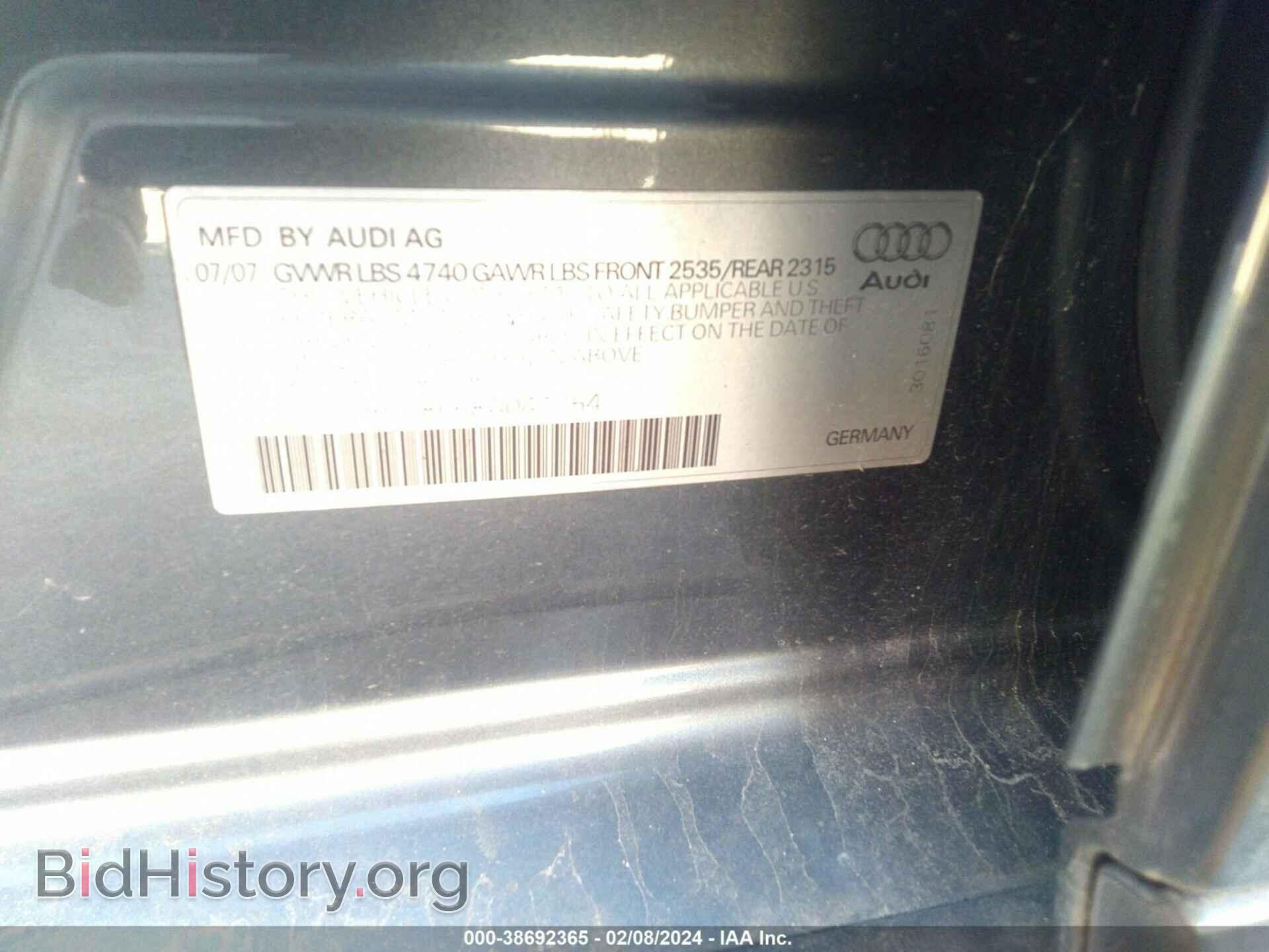 2008 AUDI A4 - VIN: WAUBH78E58A041754 - Фото 9