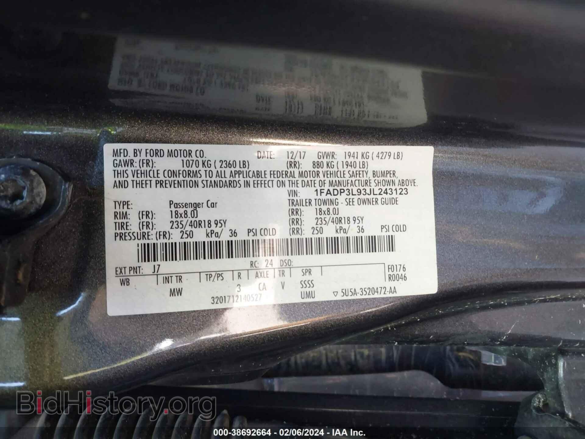 2018 FORD FOCUS ST - VIN: 1FADP3L93JL243123 - Фото 9