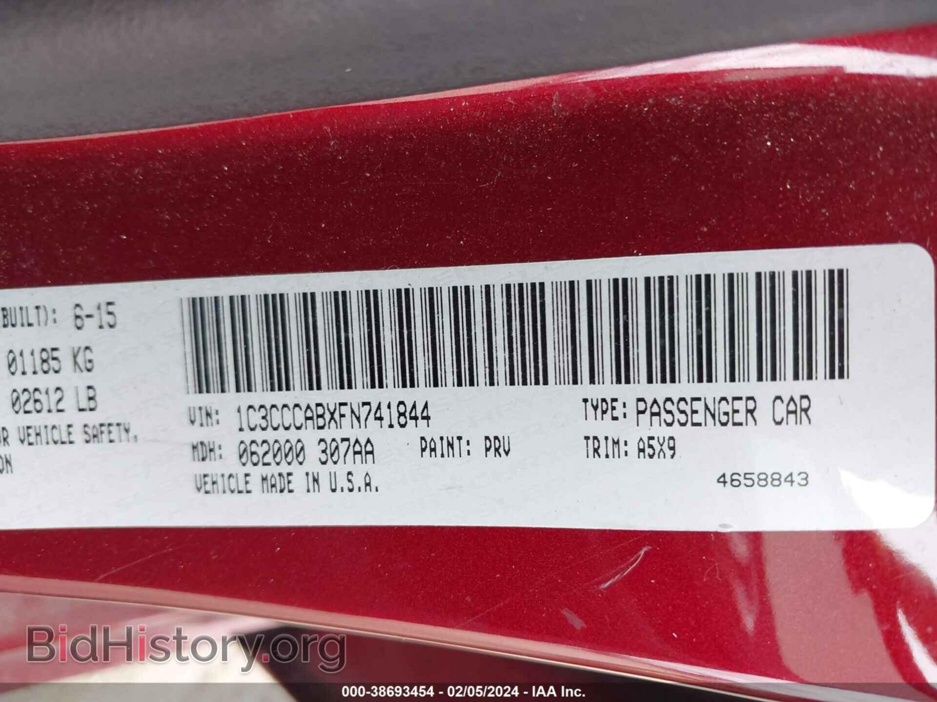 2015 CHRYSLER 200 - VIN: 1C3CCCABXFN741844 - Фото 9