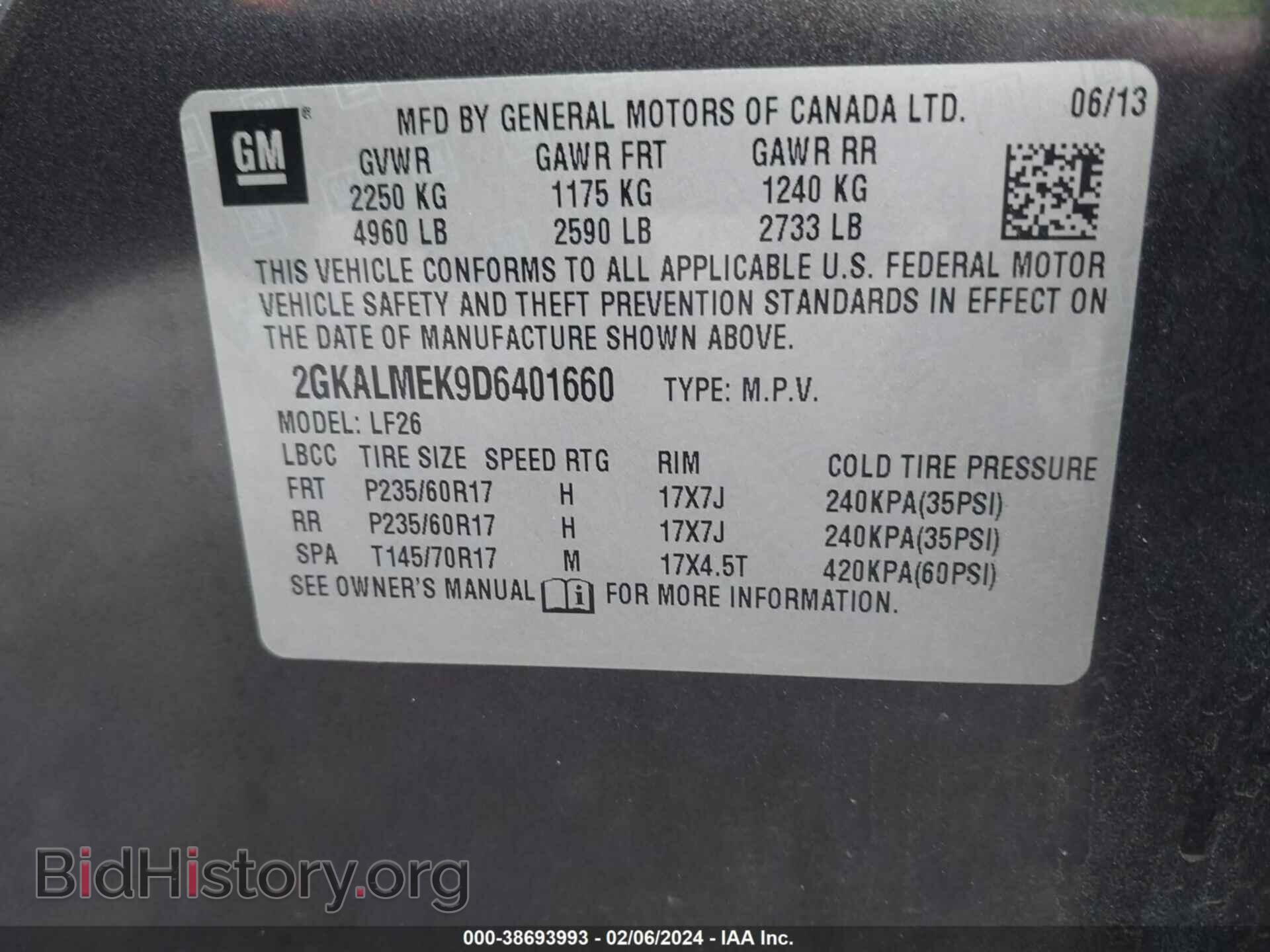 2013 GMC TERRAIN - VIN: 2GKALMEK9D6401660 - Фото 9