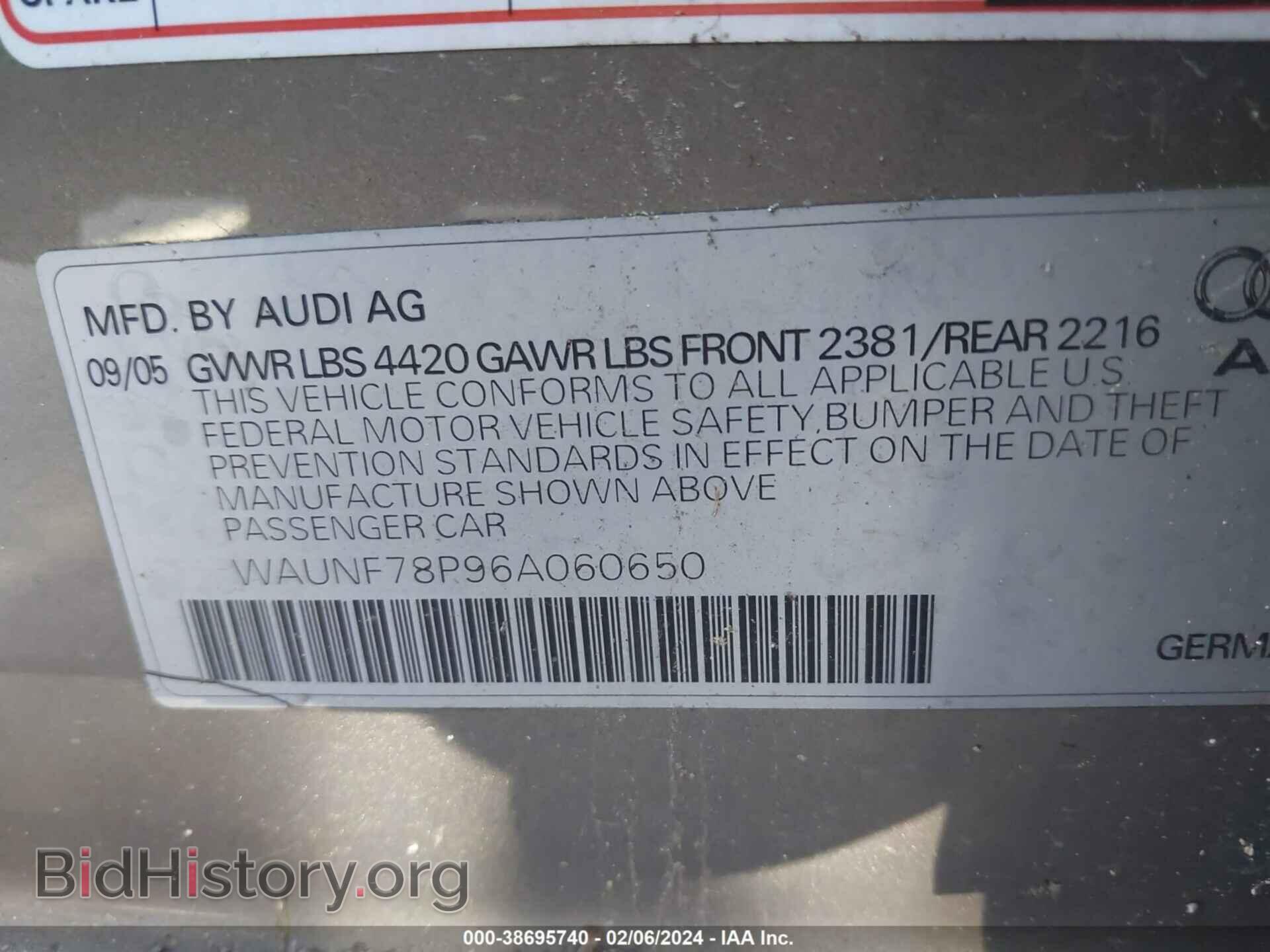 2006 AUDI A3 - VIN: WAUNF78P96A060650 - Фото 9
