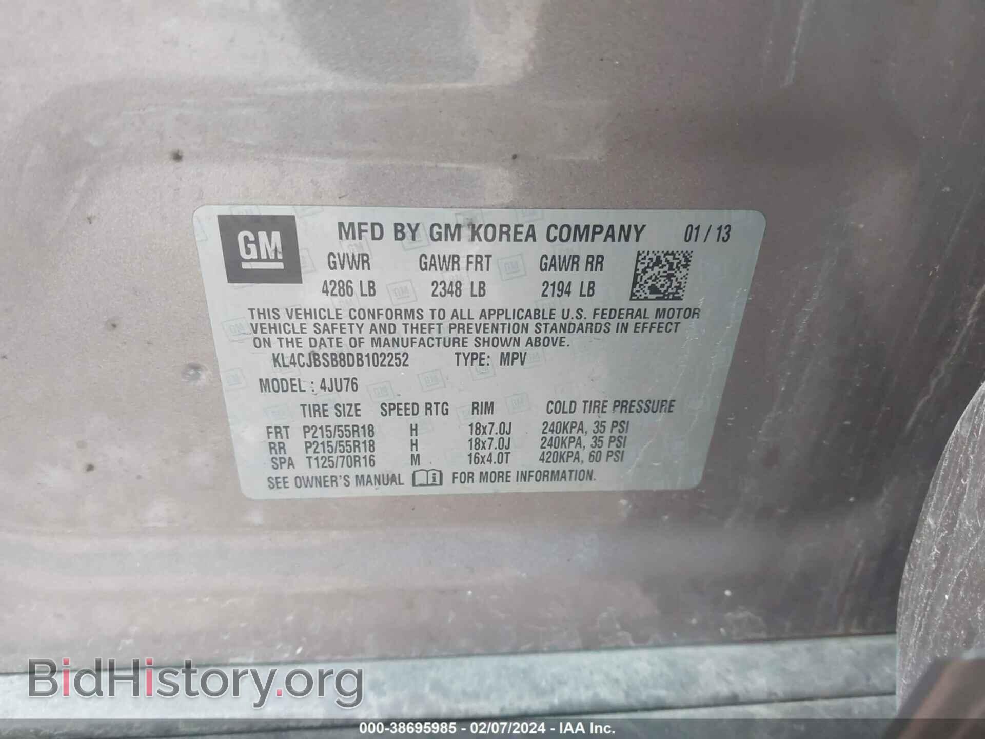 2013 BUICK ENCORE - VIN: KL4CJBSB8DB102252 - Photo 9