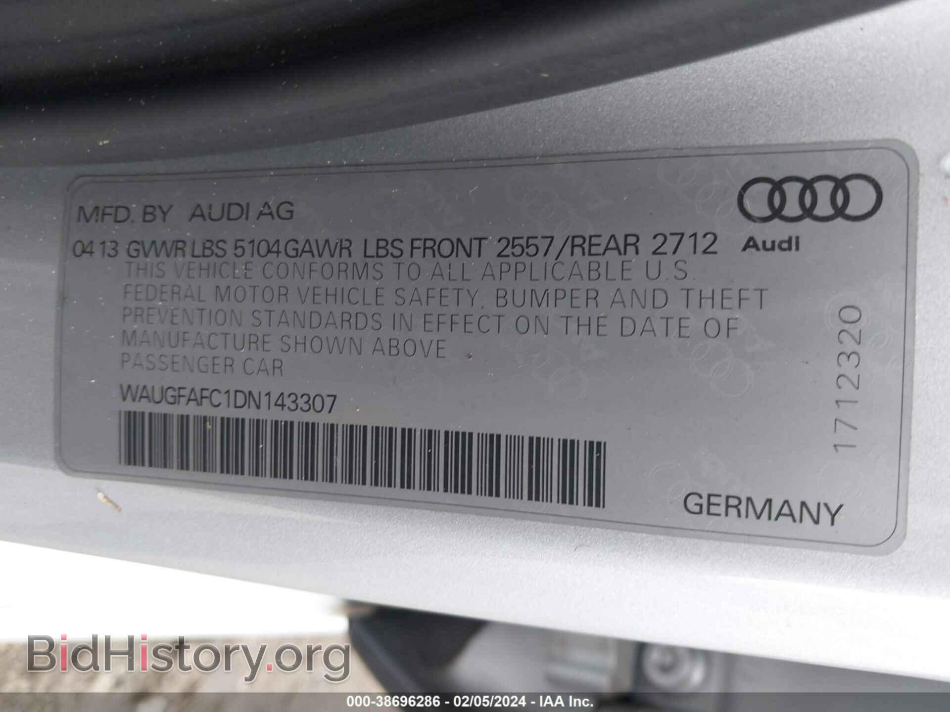 2013 AUDI A6 - VIN: WAUGFAFC1DN143307 - Фото 9