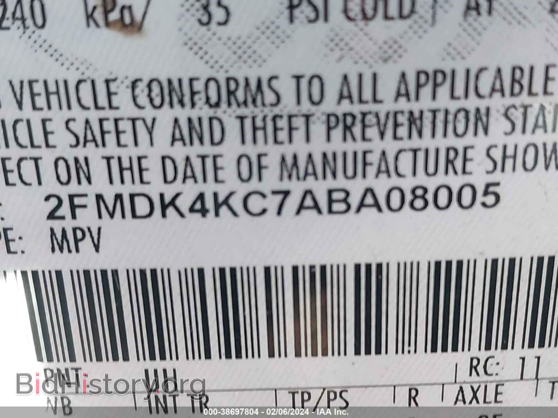 2010 FORD EDGE - VIN: 2FMDK4KC7ABA08005 - Photo 9
